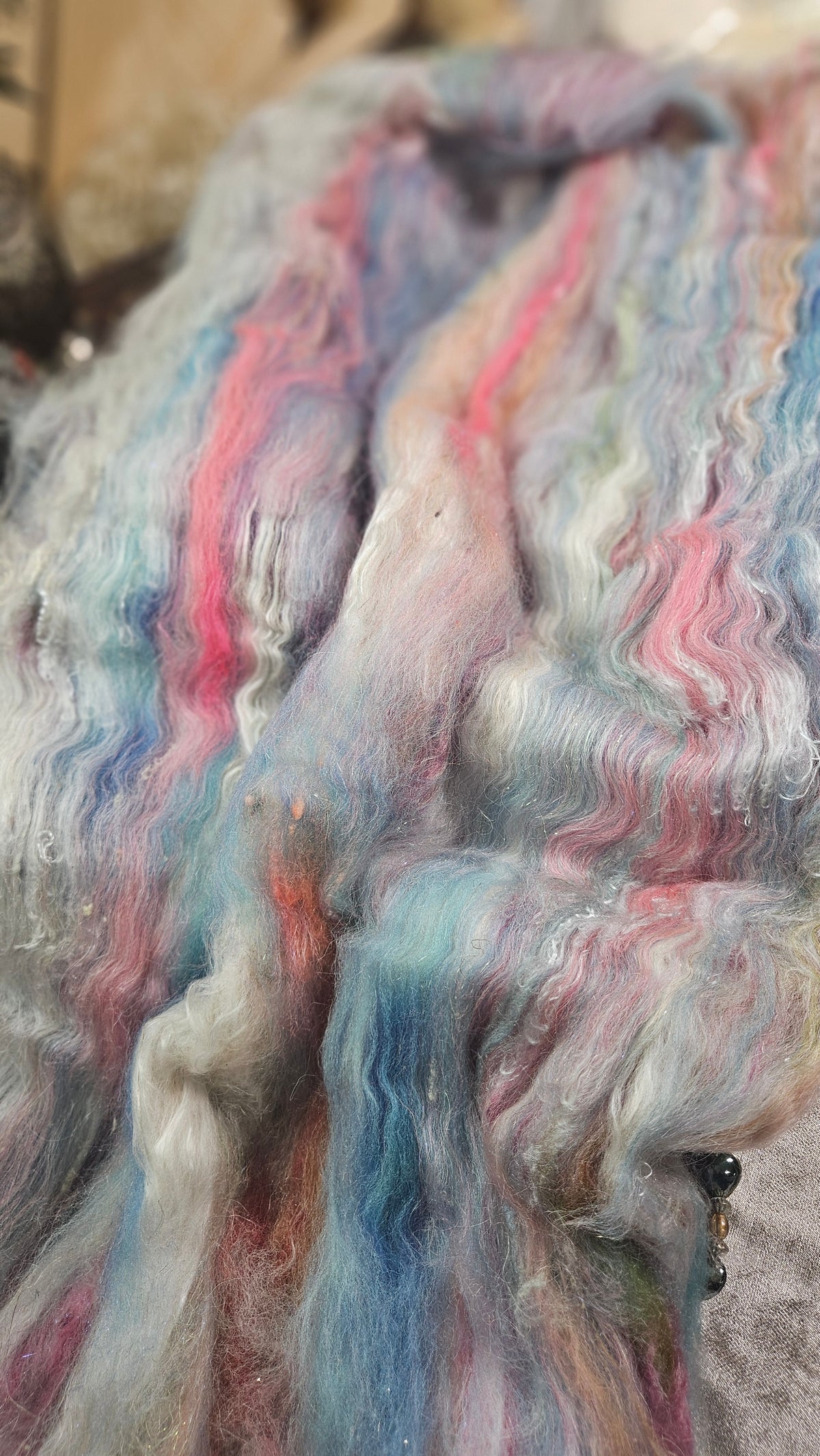 Shaniko Wool Silk Flax Neauveau Art Batt 902 - 3.7 oz