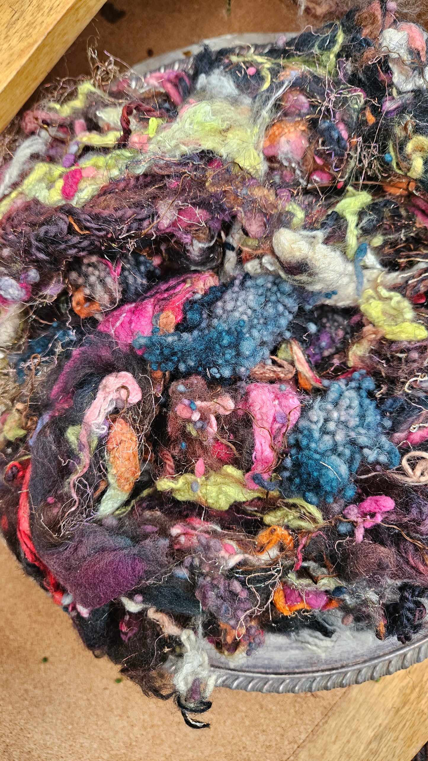 FIRST LIGHT - Hand-Dyed Alpaca Bamboo Texture Blend for art yarn embellishing, texture blending, felting, mixed media, and fiber art - 4 ounces | 114 grams