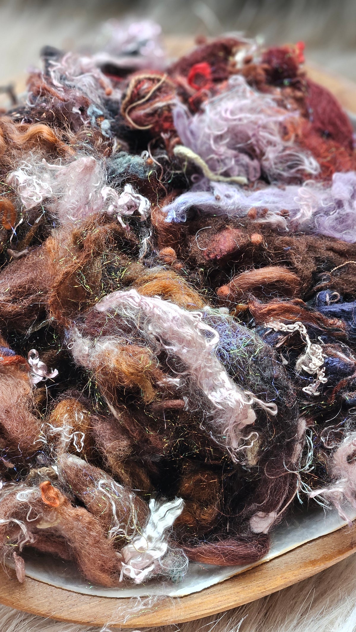 Bloom Lullaby - hand-dyed wool alpaca bamboo texture blend - 4 ounces | 114 grams