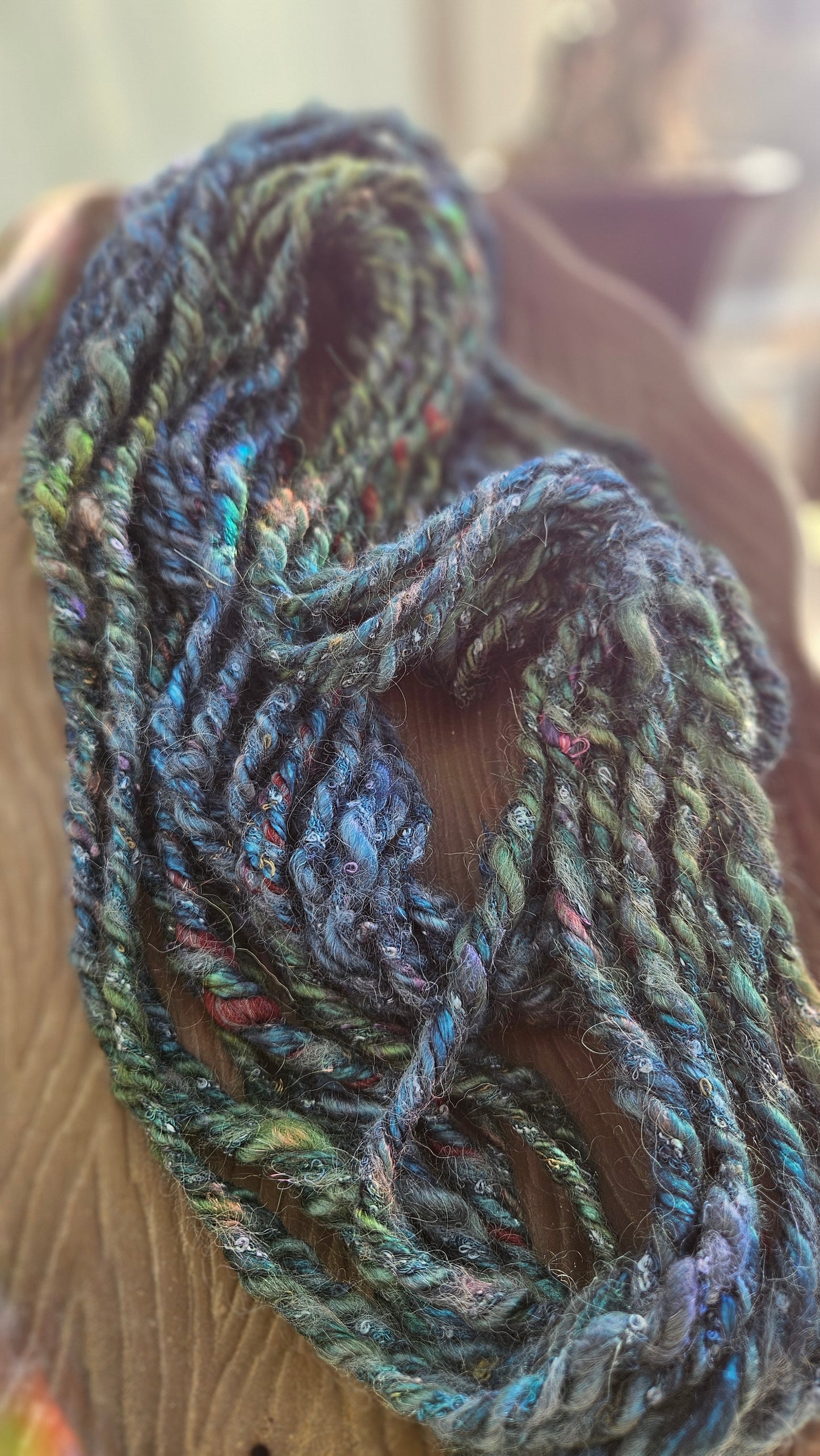 NIGHTINGALE - Bulky Handspun Art Yarn XL Skein - 28 yards | 3.9 ounces | 111 grams