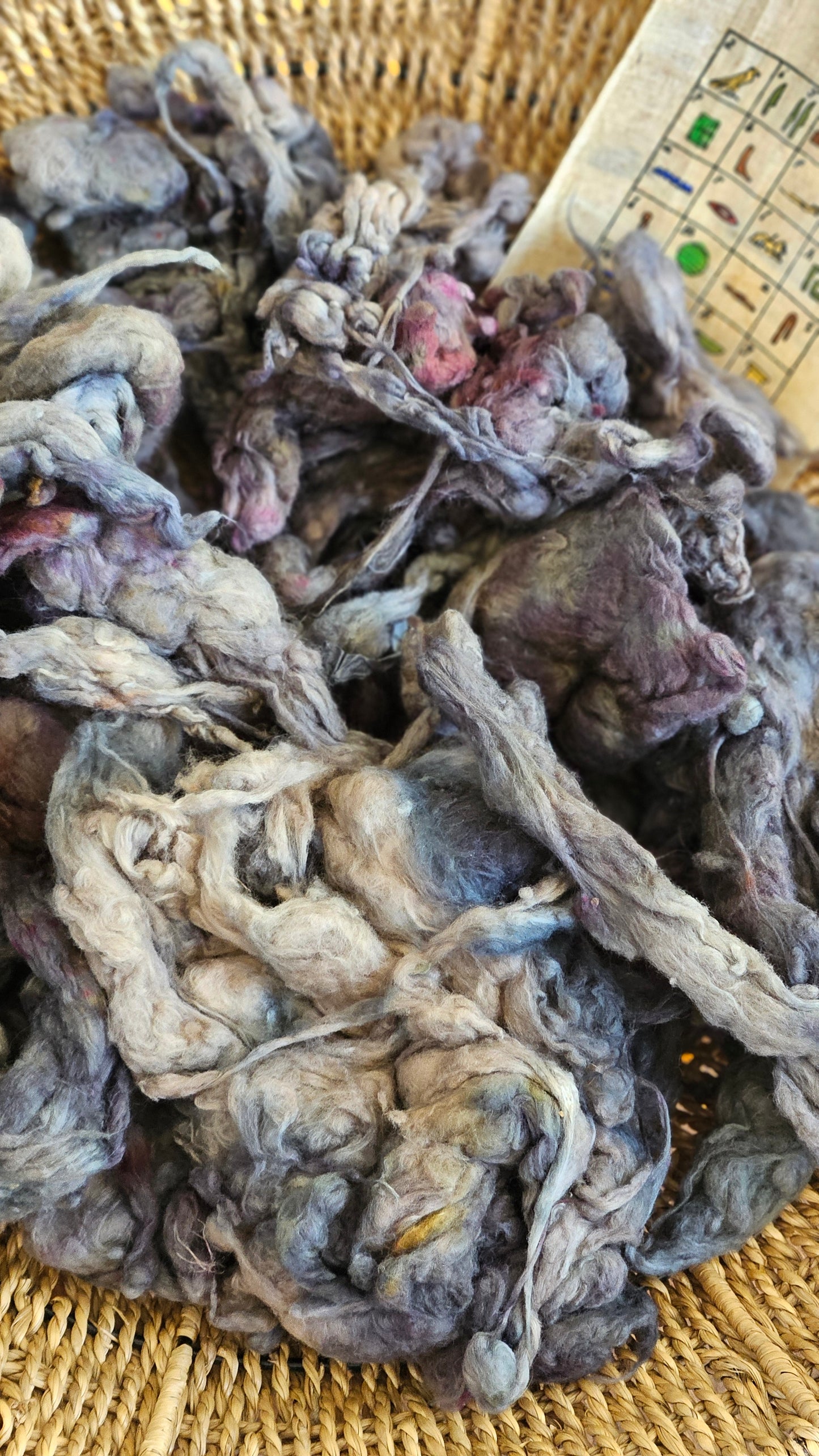 AHMOSE Hand-Dyed Organic Extra Fine Cotton Noil for fiber art, texture blending, and papermaking - 1 ounce | 28 grams