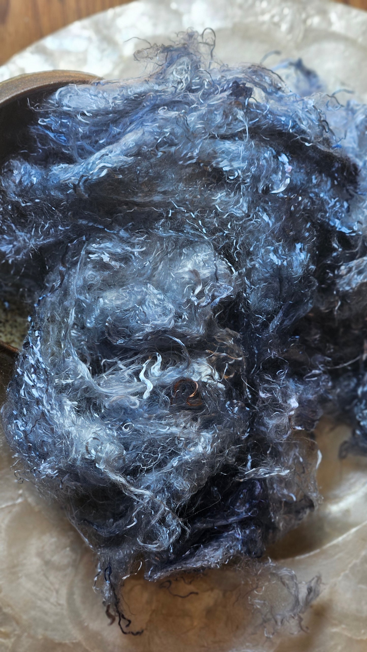 KYANITE - hand-dyed eucalyptus crimp faux-silk for art yarn embellishing, fiber blending, felting, and papermaking - 2 oz | 57 g