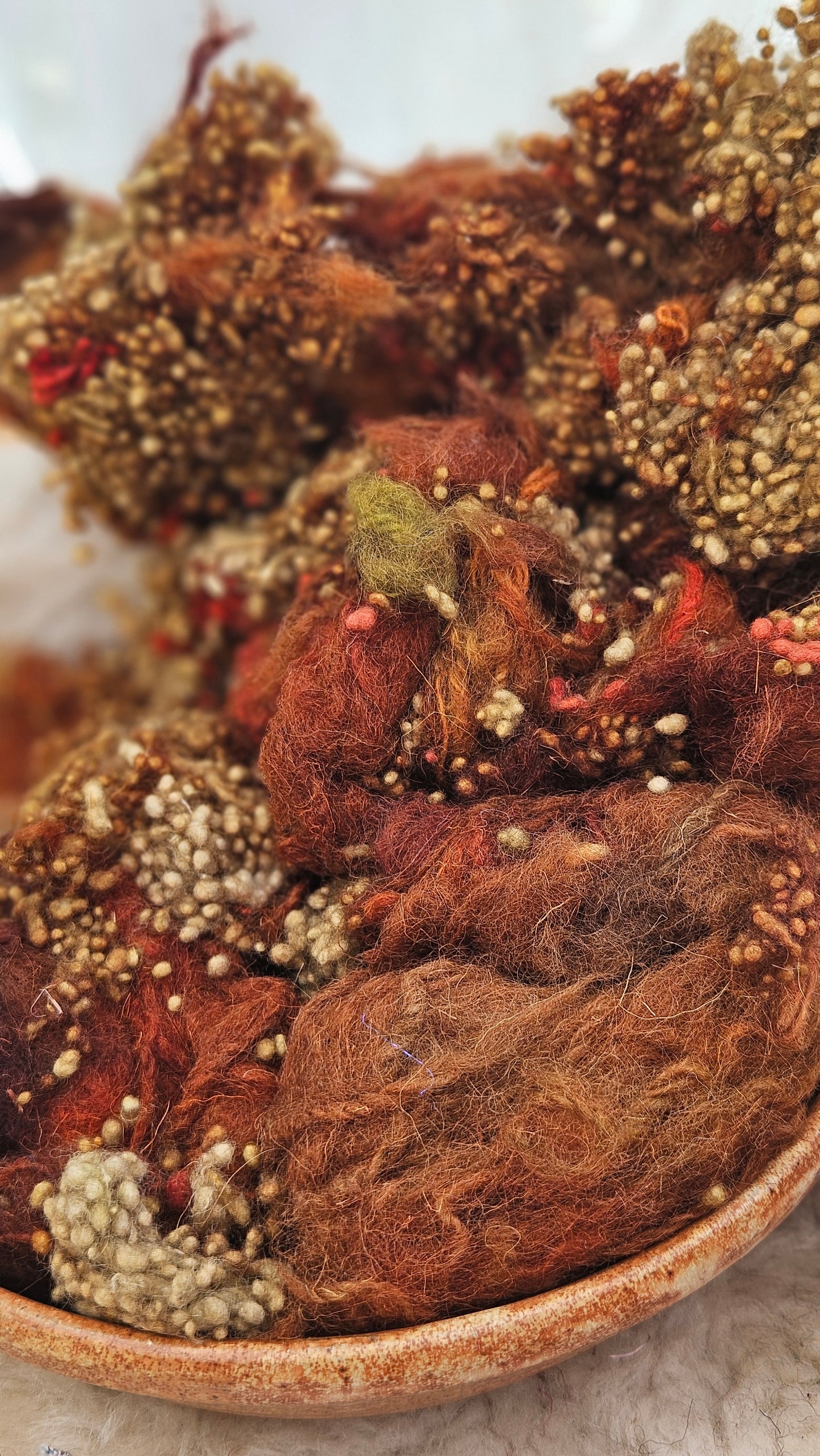 PRAIRIE FIELDS - Hand-Dyed Recycled Wool Texture Blend for art yarn embellishing, texture blending, felting, mixed media, and fiber art - 4 ounces | 114 grams