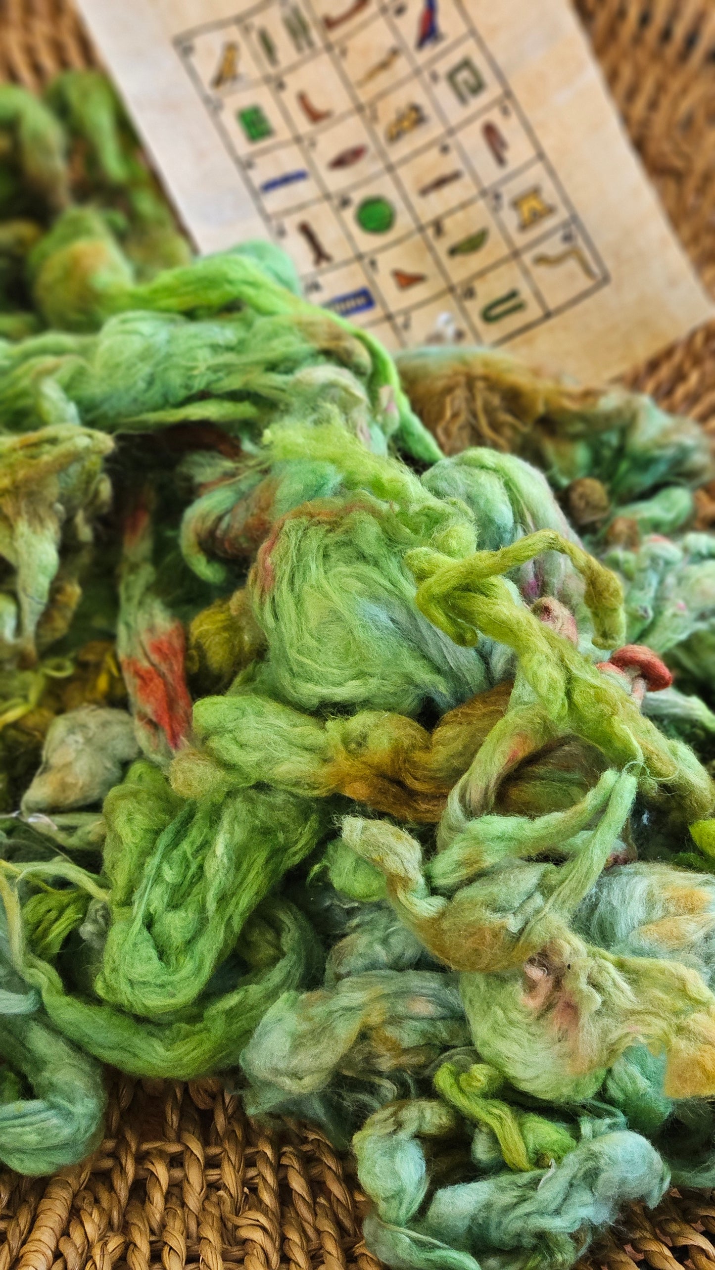 SCARAB Hand-Dyed Organic Extra Fine Cotton Noil for fiber art, texture blending, and papermaking - 1 ounce | 28 grams