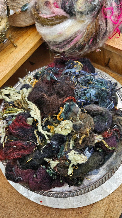 LUNAR ECLIPSE - fiber texture blend for art yarn spinning & felting - 4 ounces | 114 grams