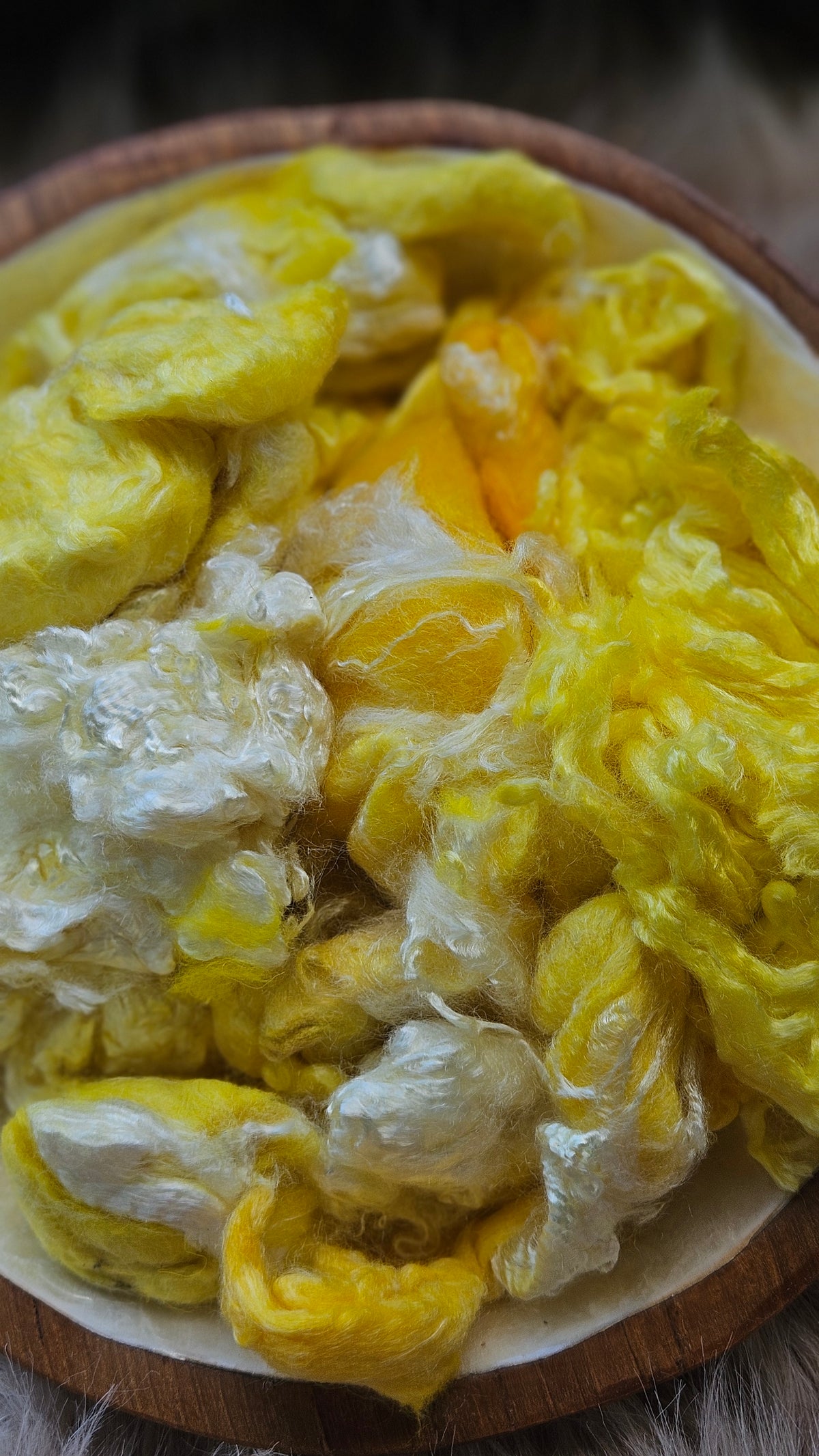 Banana Split - hand-dyed fine wool and silky bamboo mill ends - 5 oz |  142 g