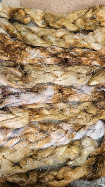TRISTAN - rare hand-dyed hemp top for carding into art batts - 2 ounces | 57 grams