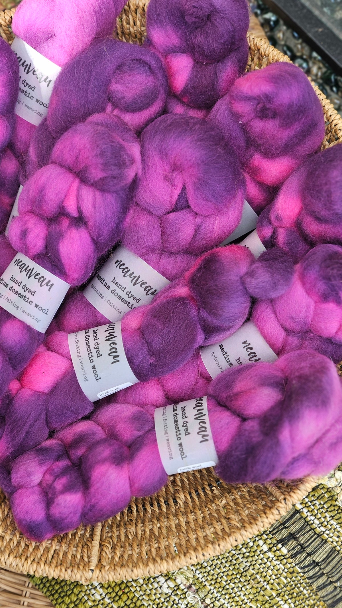 Galah - hand dyed domestic wool roving for felting and blending - 2 ounces | 57 grams