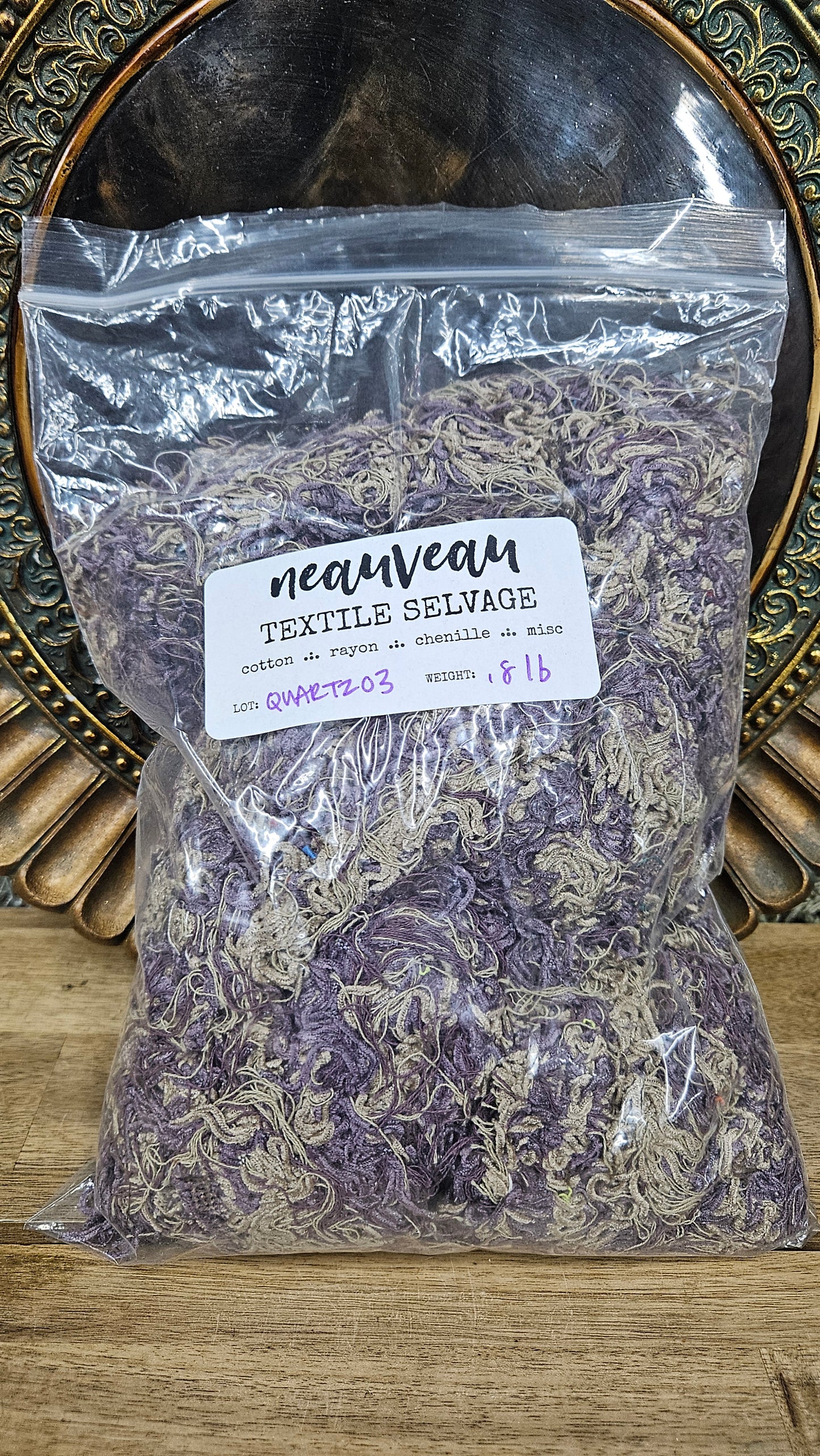 QUARTZ BEACH - shaggy fringe ribbon for tapestry weaving and fiber art - QUARTZ03 (.8 llb)