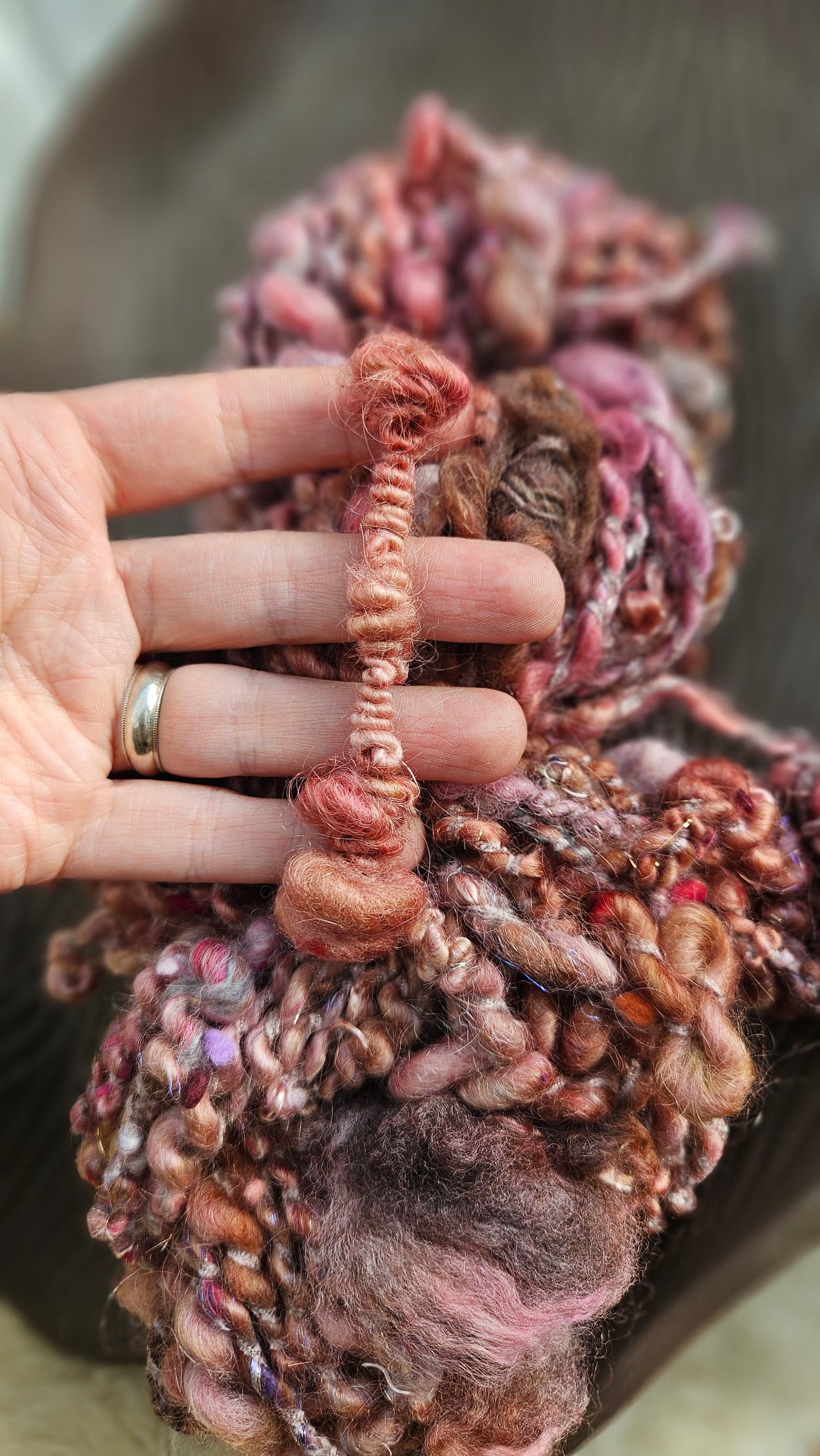 MEADOW SUNRISE - Bulky Handspun Art Yarn XL Skein - 40 yards | 4.3 ounces | 122 grams