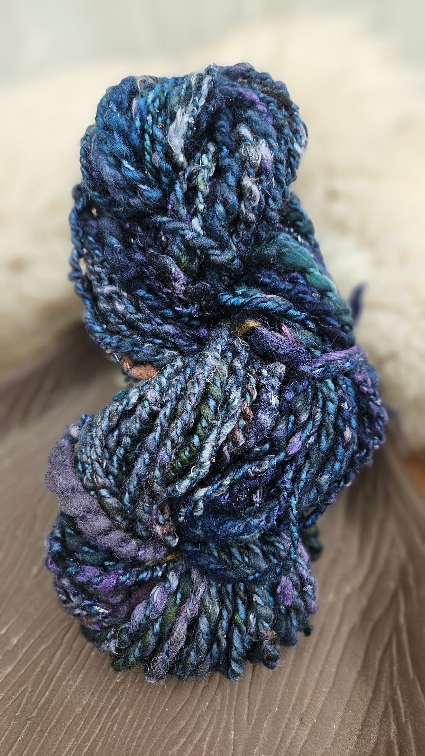 TWILIGHT COVE - Bulky Handspun Art Yarn XL Skein - 62 yards | 5 ounces | 146 grams