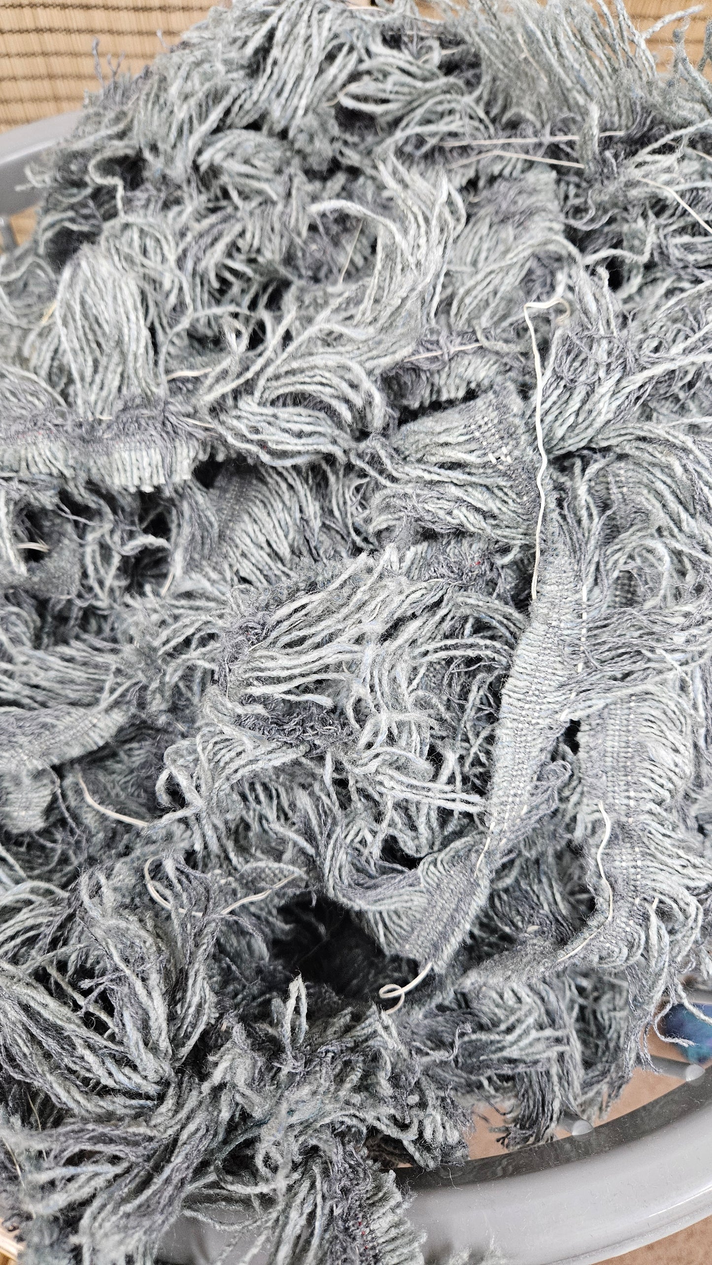 FOGGY MINT - bulk textile selvedge for rug weaving and art yarn - 5 POUNDS