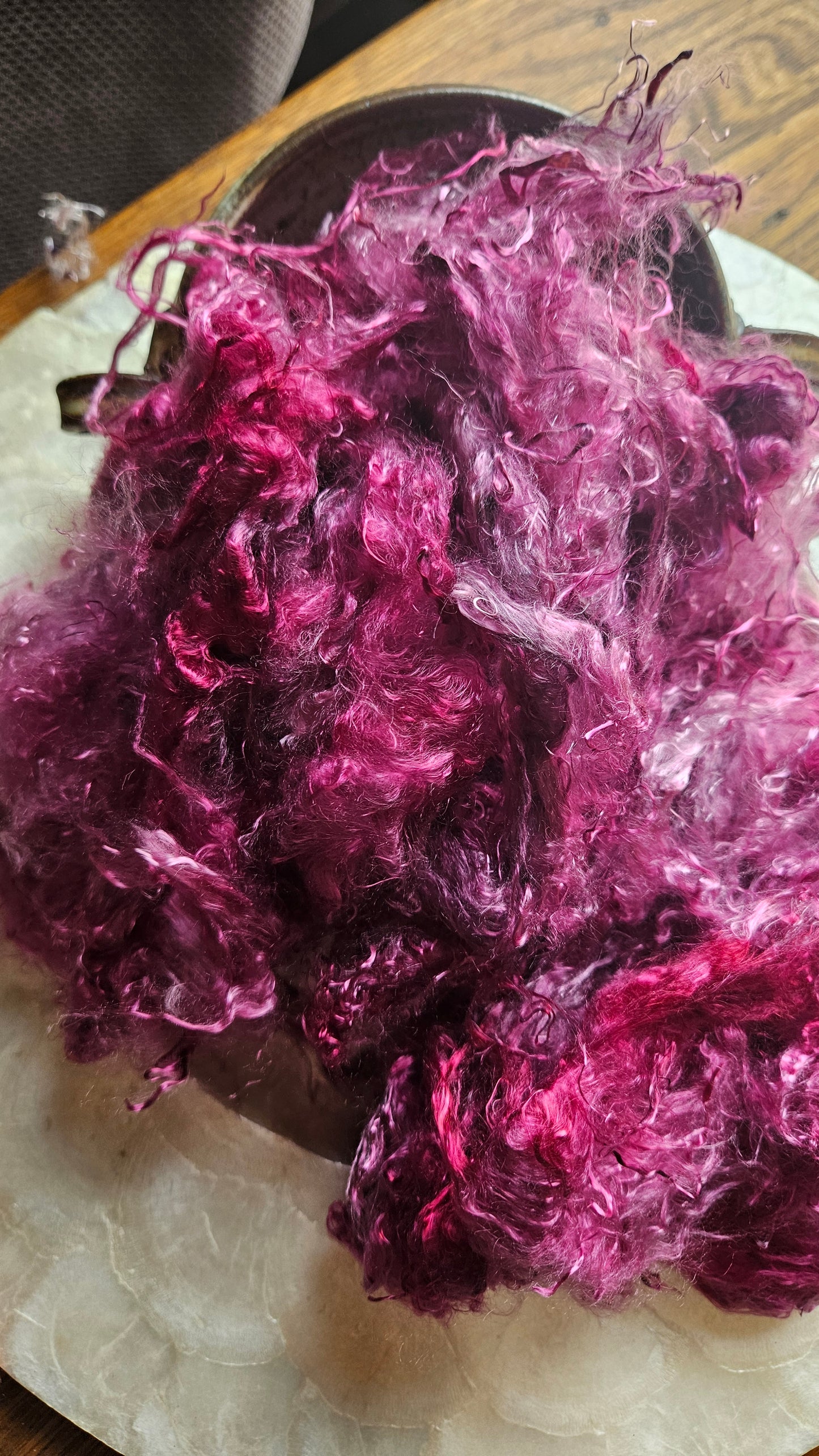 HACKMANITE - hand-dyed eucalyptus crimp faux-silk for art yarn embellishing, fiber blending, felting, and papermaking - 2 oz | 57 g