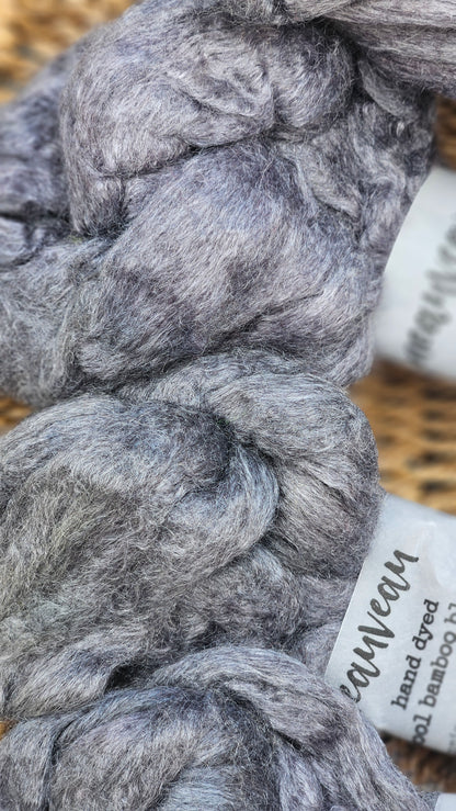 Charcoal Pearl - bamboo wool roving for felting and blending - 2 ounces | 57 grams