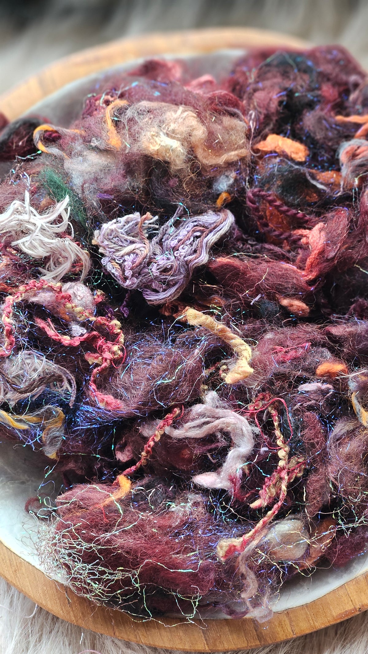 Wounded Daylight - hand-dyed wool alpaca bamboo texture blend - 4 ounces | 114 grams