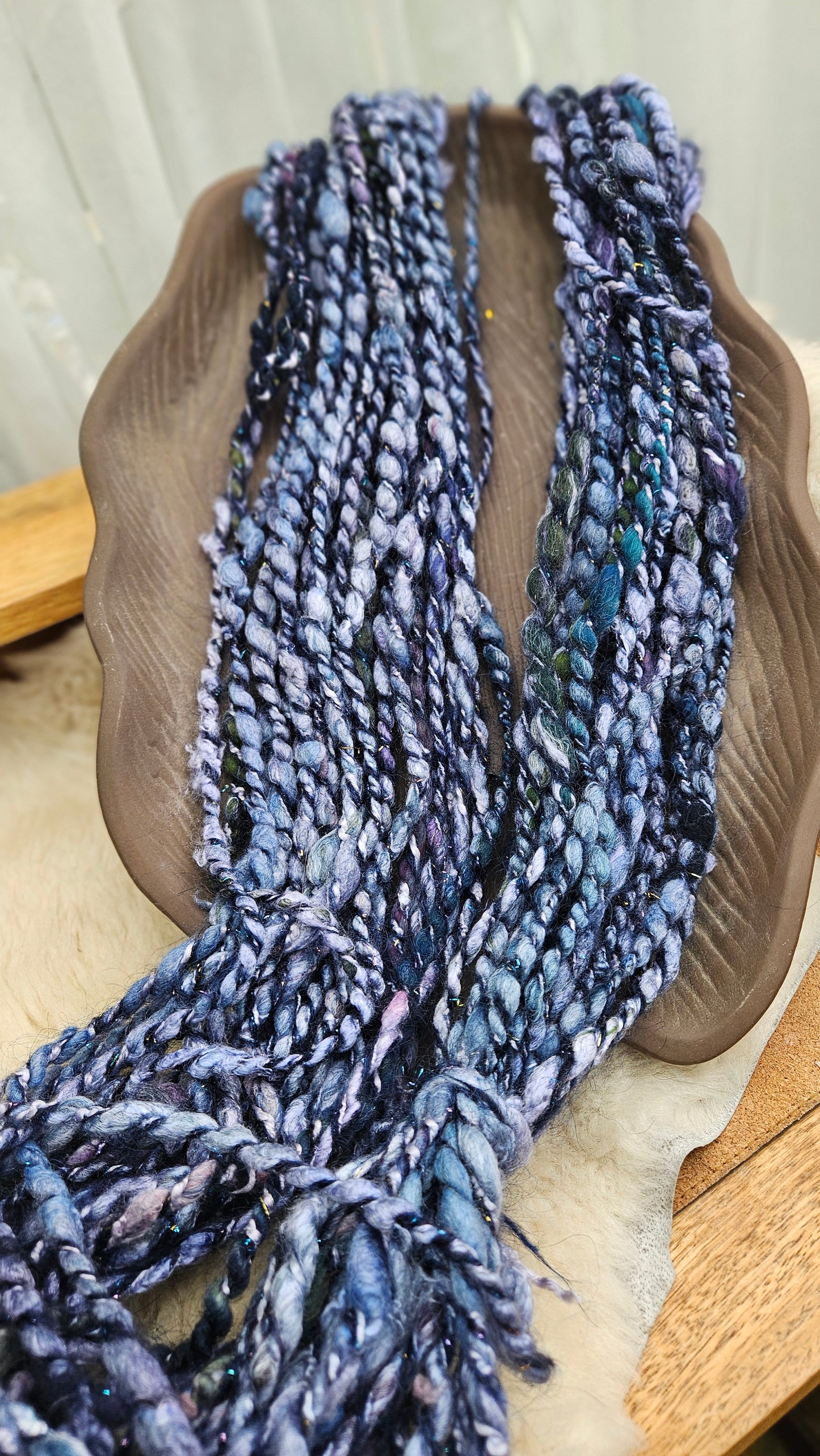 MOONLIGHT - Bulky Handspun Art Yarn XL Skein - 50 yards | 5.7 ounces | 162 grams