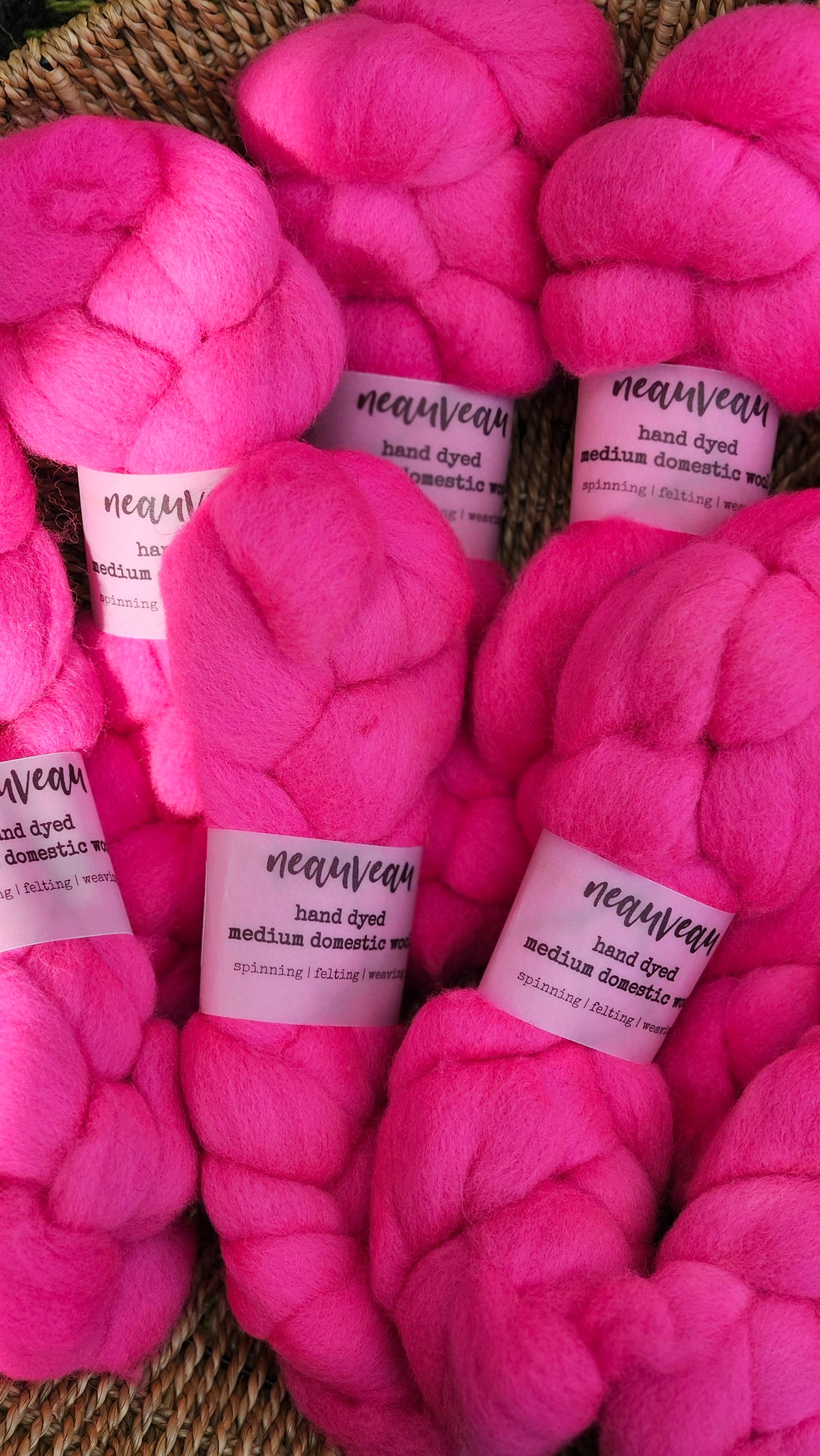 Flamingo - hand dyed domestic wool roving for felting and blending - 2 ounces | 57 grams