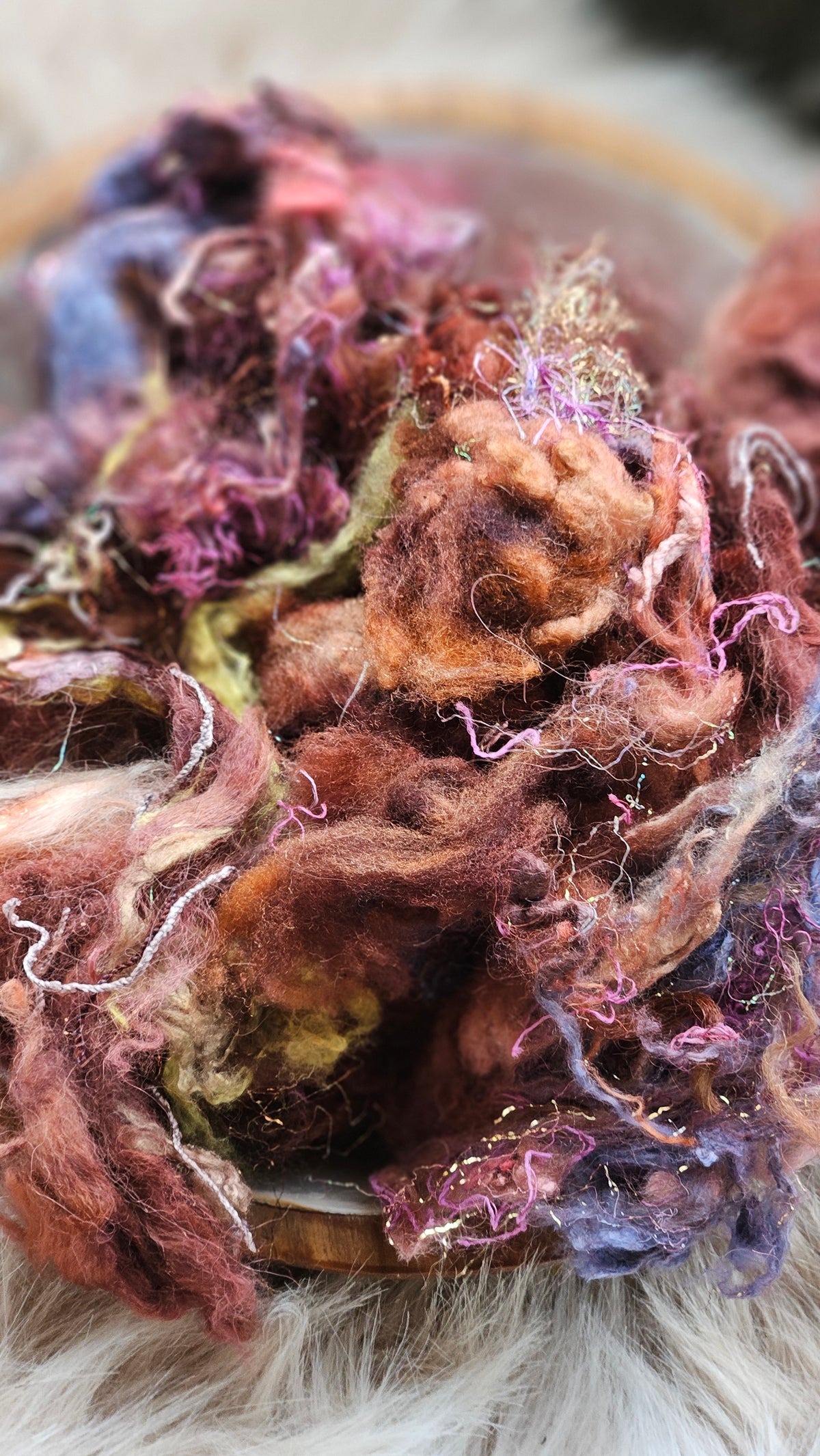 Orchard House - hand-dyed wool alpaca bamboo texture blend - 4 ounces | 114 grams