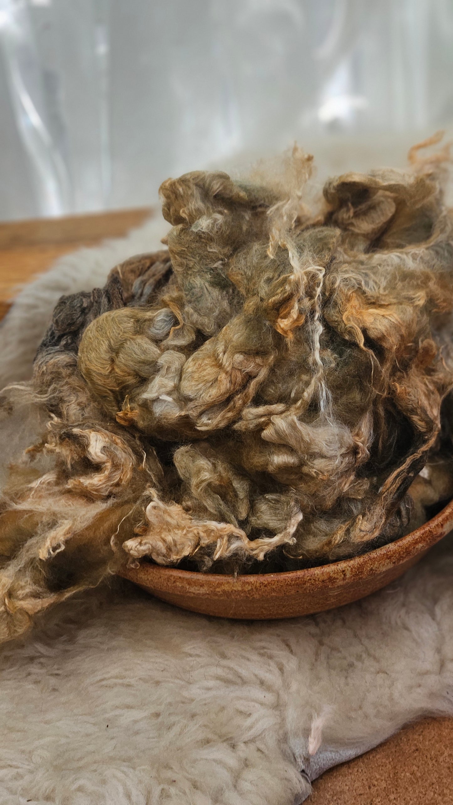 CHAI LATTE - hand-dyed extra fine wool and silky bamboo dense cloud recycled mill ends - 5 oz |  142 g