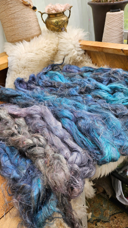 EXCALIBUR - rare hand-dyed hemp top for carding into art batts - 2 ounces | 57 grams