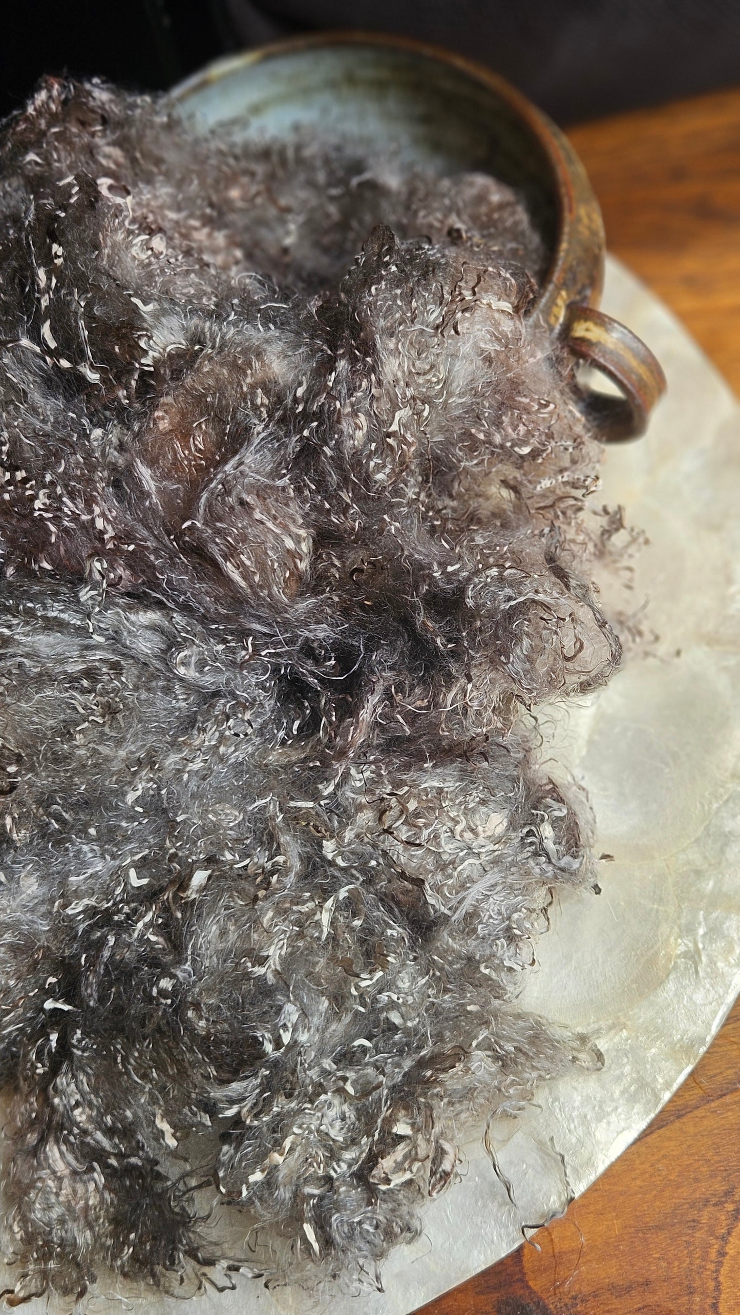 HEMATITE - hand-dyed eucalyptus crimp faux-silk for art yarn embellishing, fiber blending, felting, and papermaking - 2 oz | 57 g