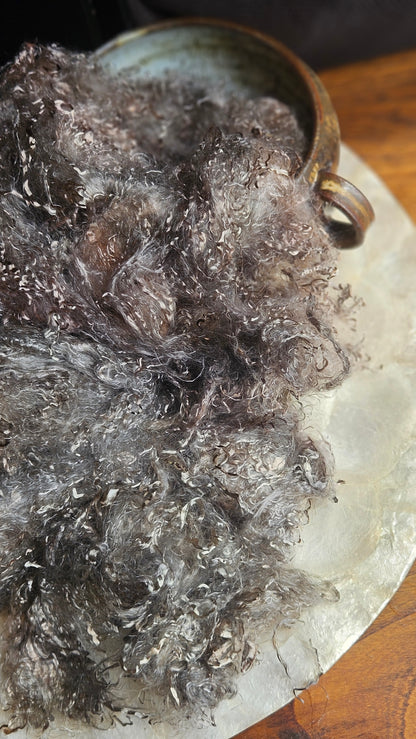 HEMATITE - eucalyptus crimp fiber for spinning, blending & felting - 2 oz | 57 g