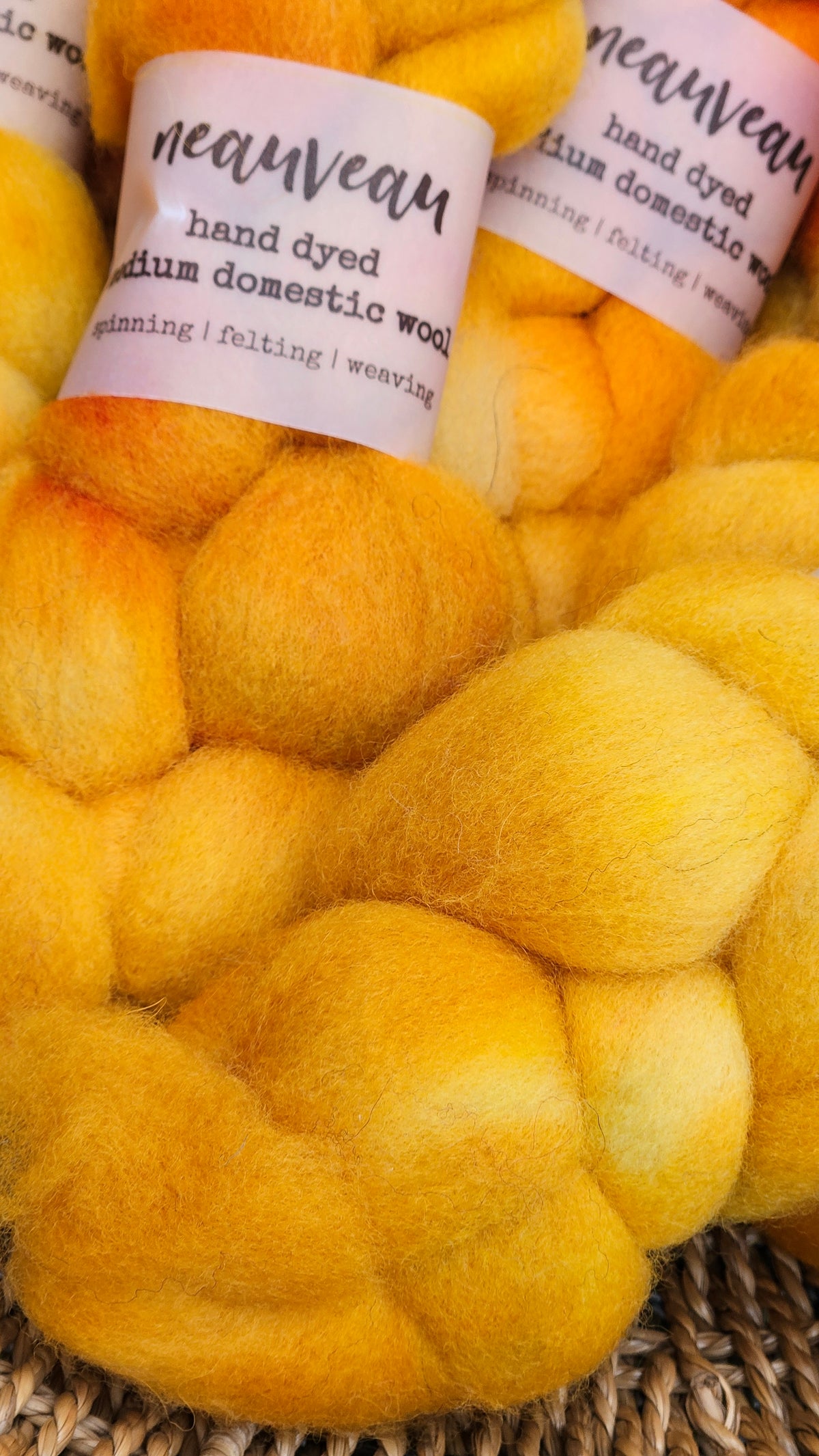 Oriole - hand dyed domestic wool roving for felting and blending - 2 ounces | 57 grams