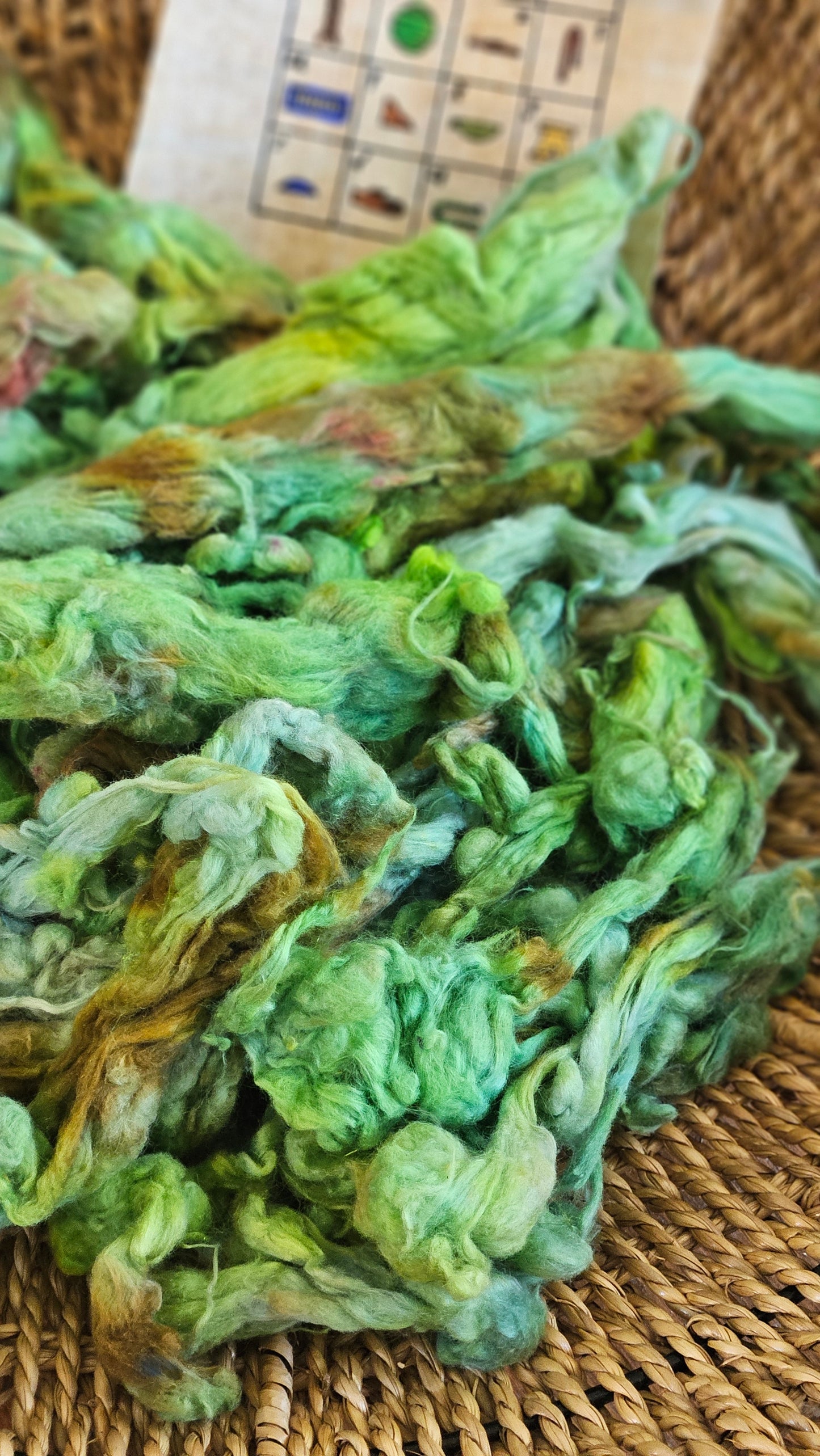 SCARAB Hand-Dyed Organic Extra Fine Cotton Noil for fiber art, texture blending, and papermaking - 1 ounce | 28 grams
