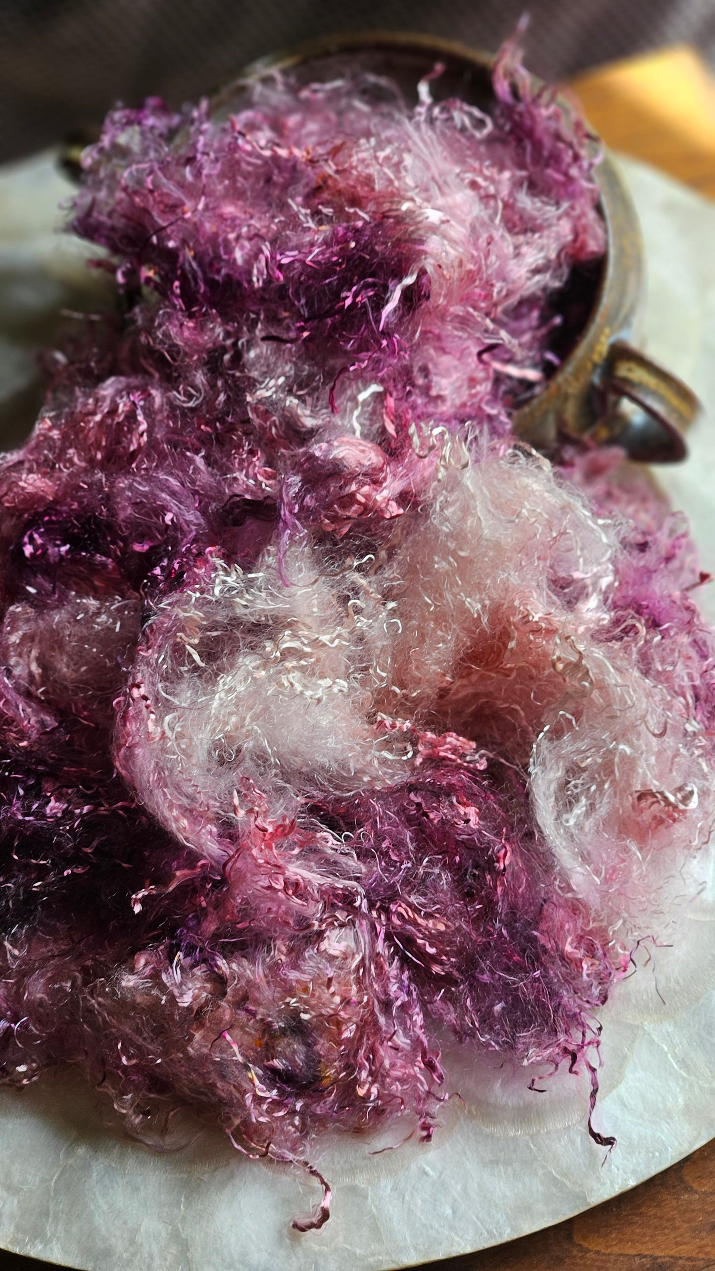 EUDIALYTE - hand-dyed eucalyptus crimp faux-silk for art yarn embellishing, fiber blending, felting, and papermaking - 2 oz | 57 g