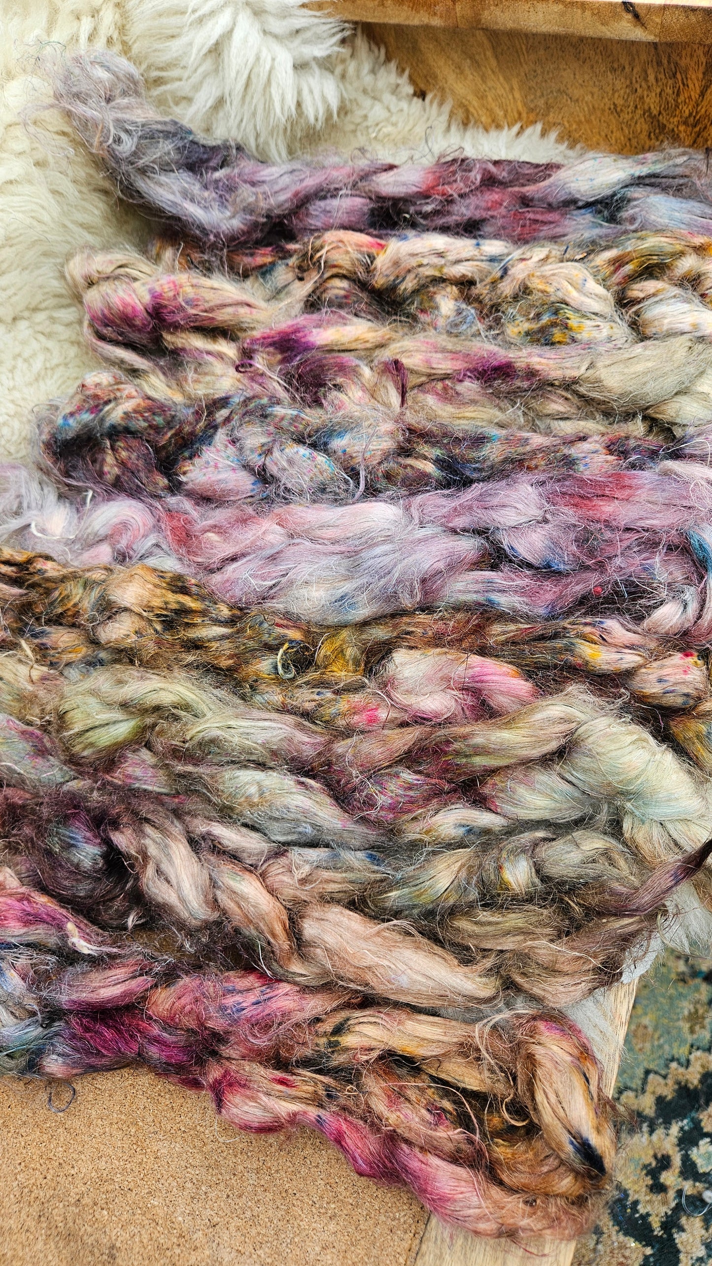 AVALON Hand-Dyed Fine Hemp for fiber art, texture blending, and papermaking - 2 ounces | 57 grams