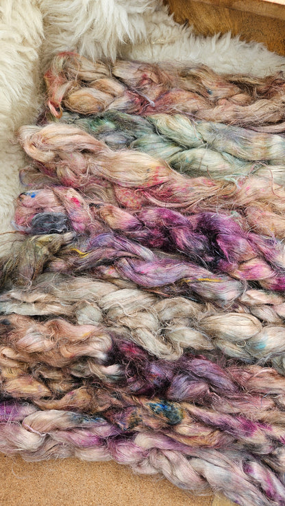 LIONHEART - rare hand-dyed hemp top for carding into art batts - 2 ounces | 57 grams