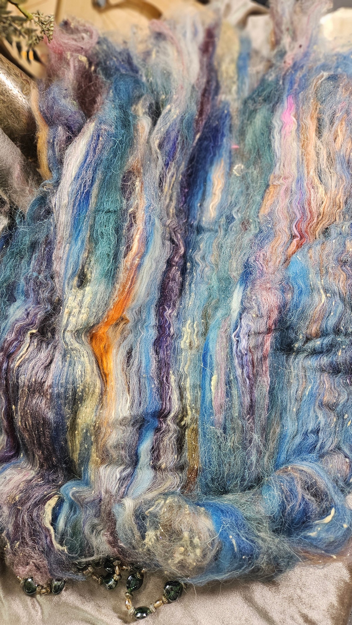 Shaniko Wool Silk Flax Neauveau Art Batt 903 - 4 oz