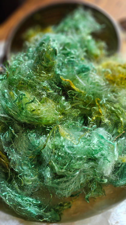 TSAVORITE - eucalyptus crimp fiber for spinning, blending & felting - 2 oz | 57 g