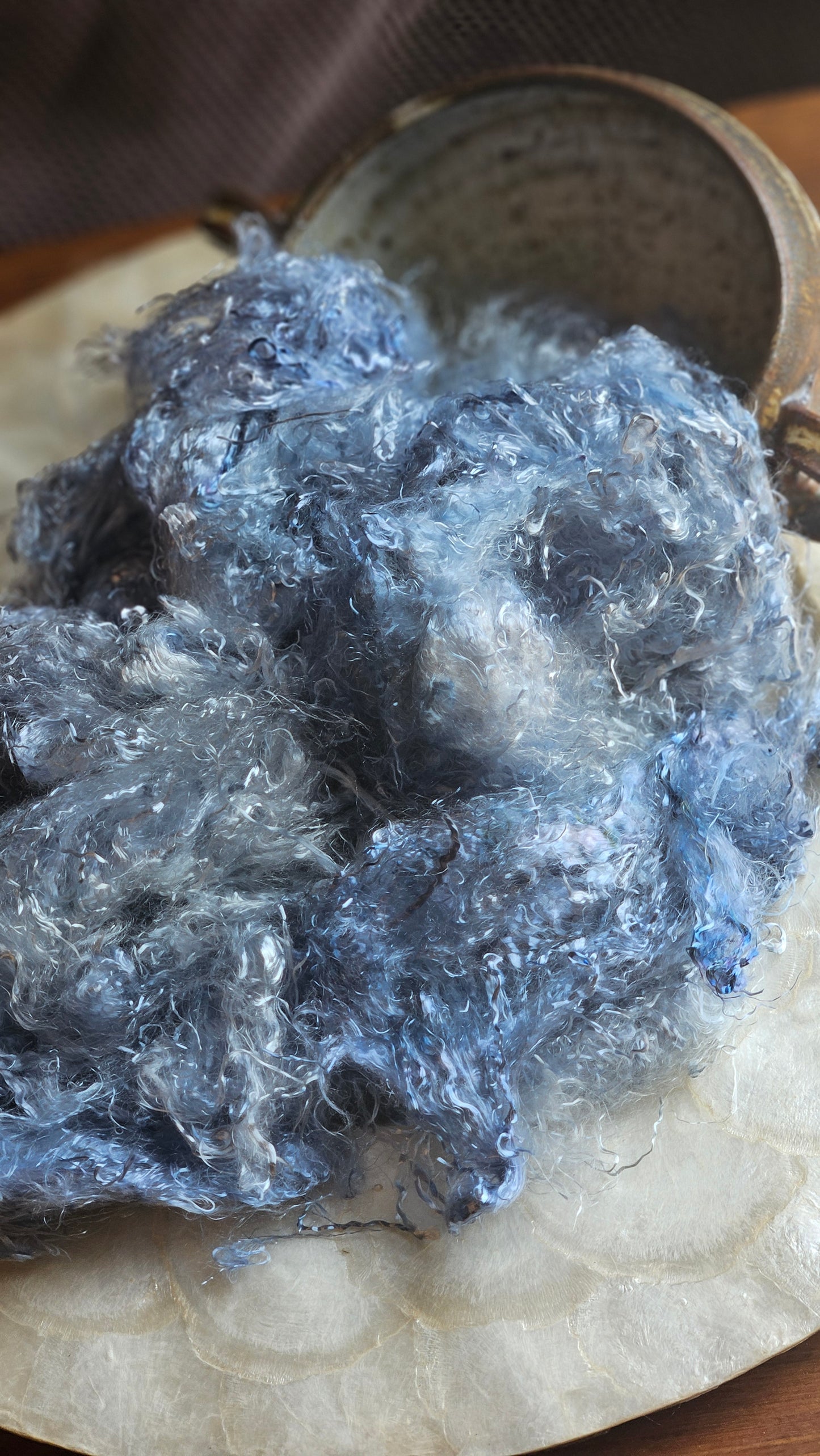 KYANITE - hand-dyed eucalyptus crimp faux-silk for art yarn embellishing, fiber blending, felting, and papermaking - 2 oz | 57 g