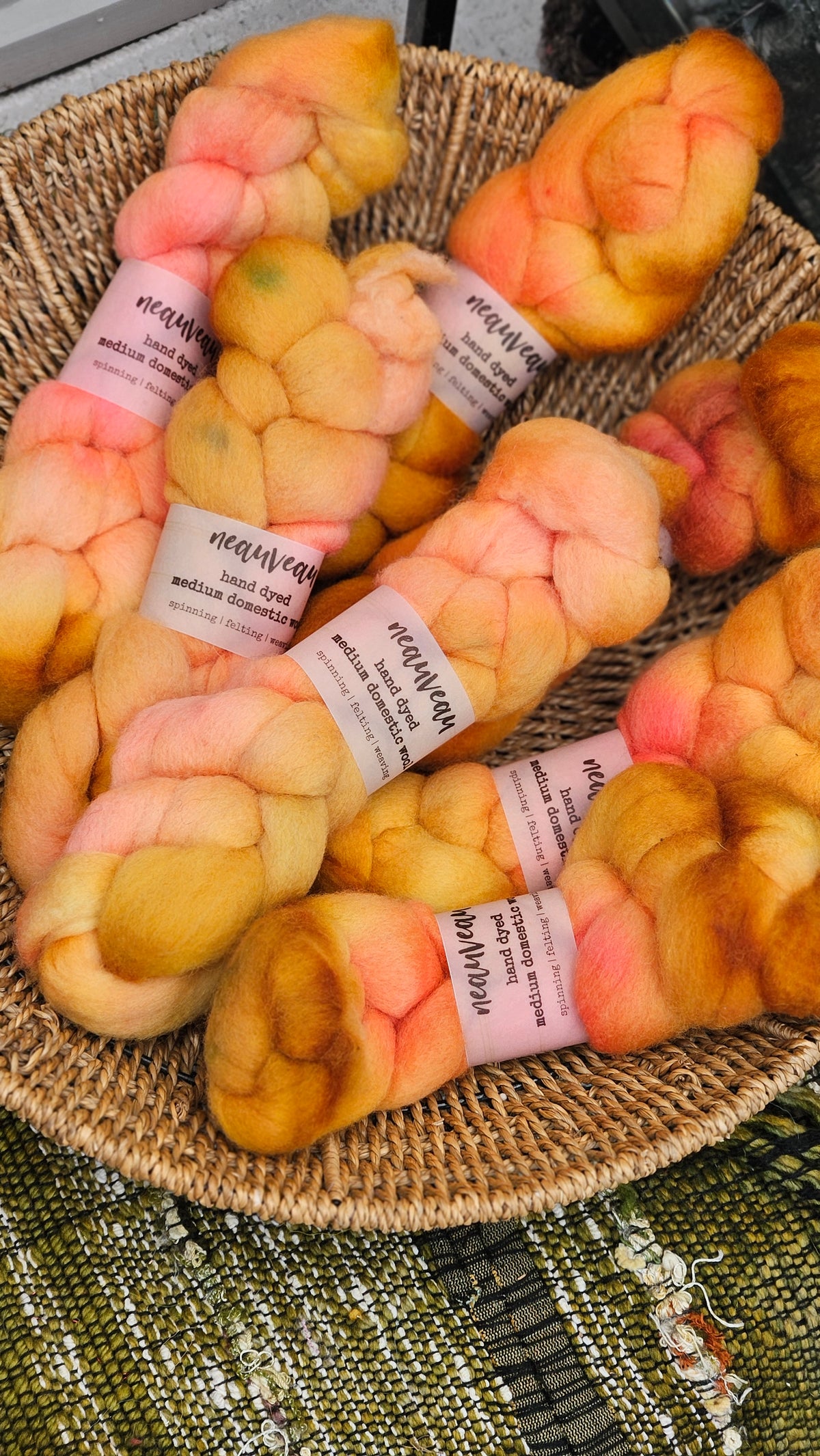 Lovebird - hand dyed domestic wool roving for felting and blending - 2 ounces | 57 grams