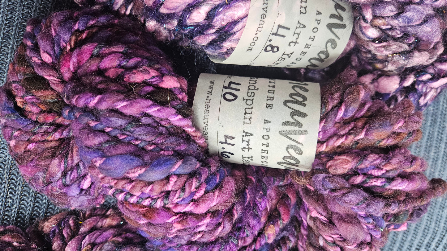 Handspun Yarn Lot - 5 Skeins Boysenberry