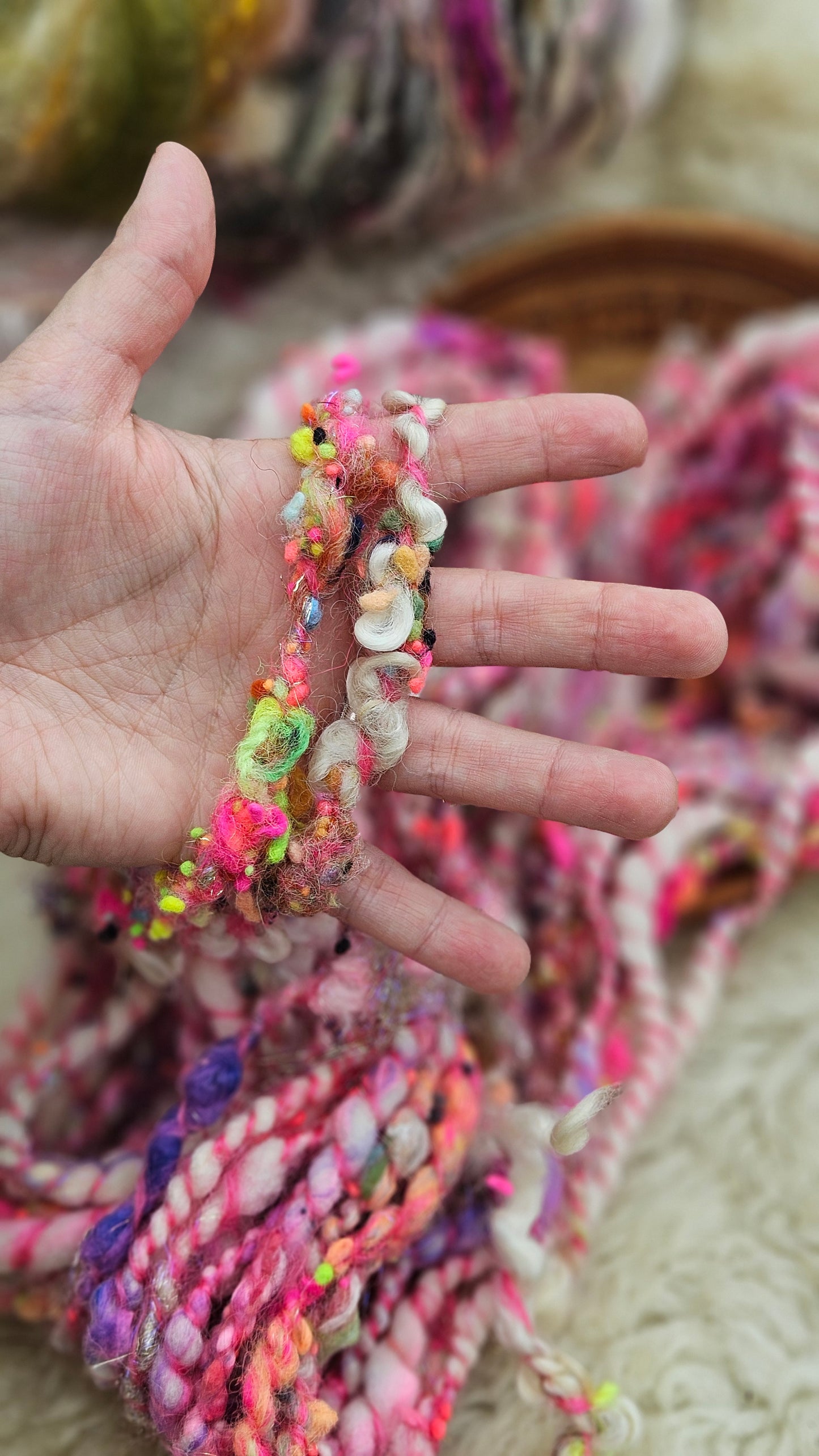 ANTHEA - Bulky Handspun Art Yarn XL Skein - 24 yards | 3.0 ounces | 85 grams