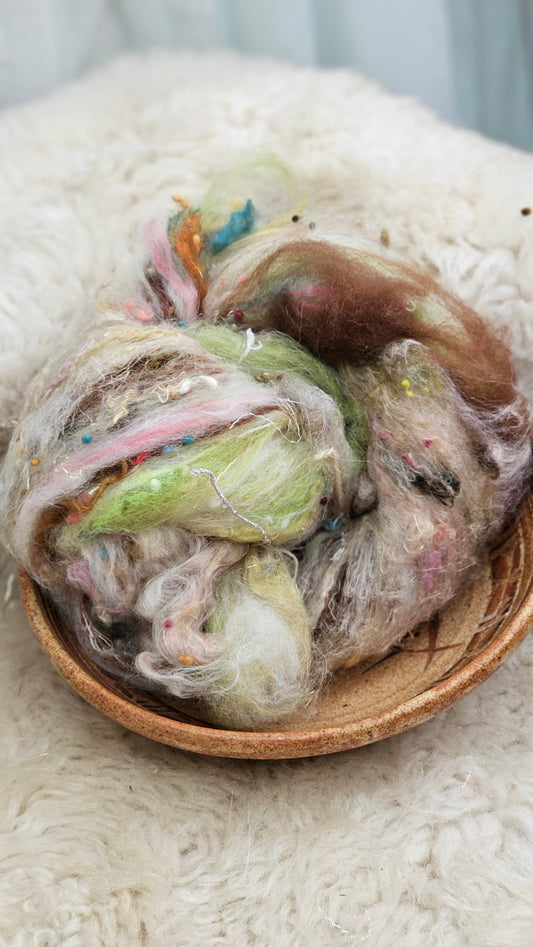 Luxe Layered Textured Art Batt - 036 - 2 ounces | 57 grams