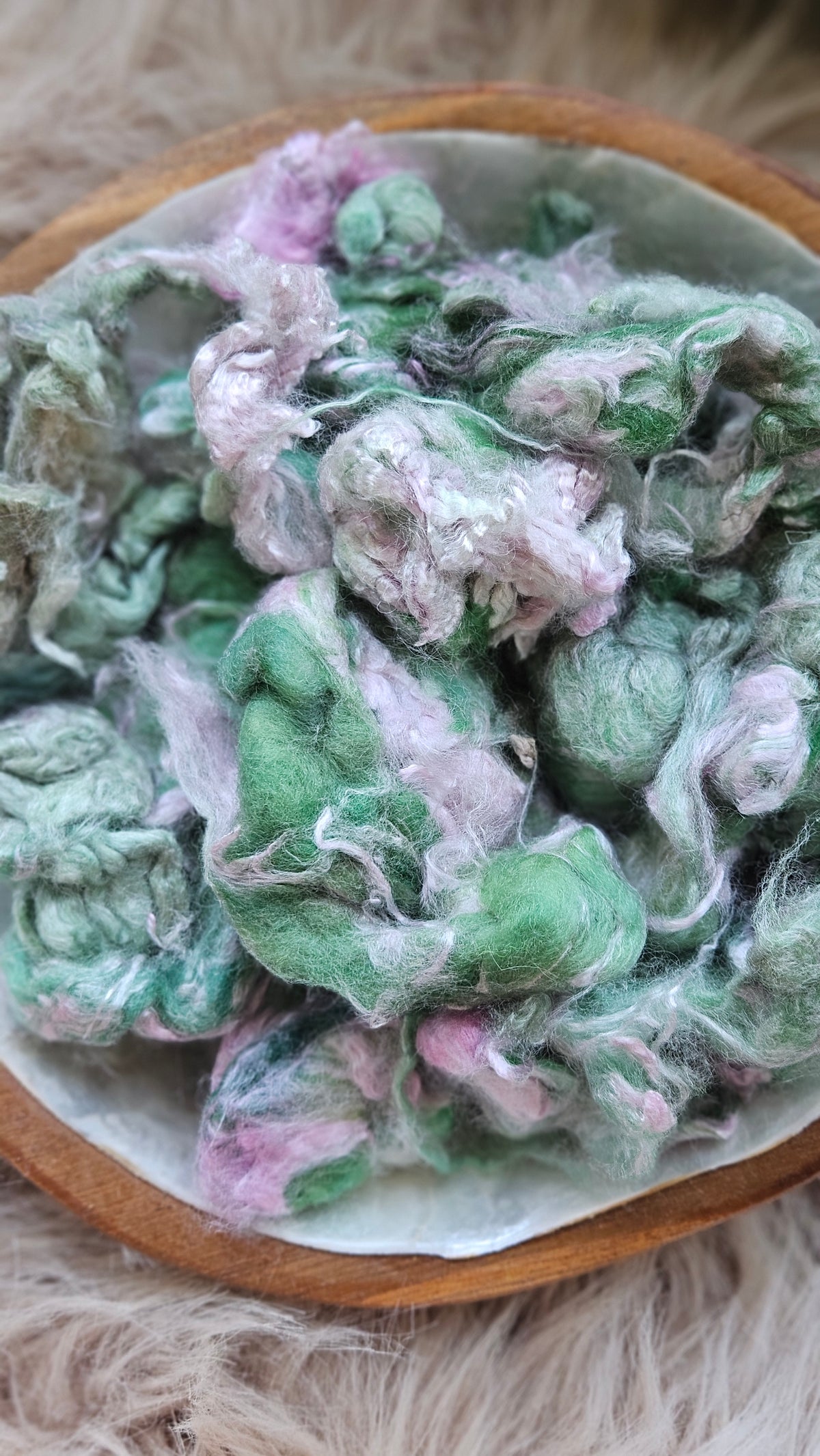Mochi - hand-dyed fine wool and silky bamboo mill ends - 5 oz |  142 g