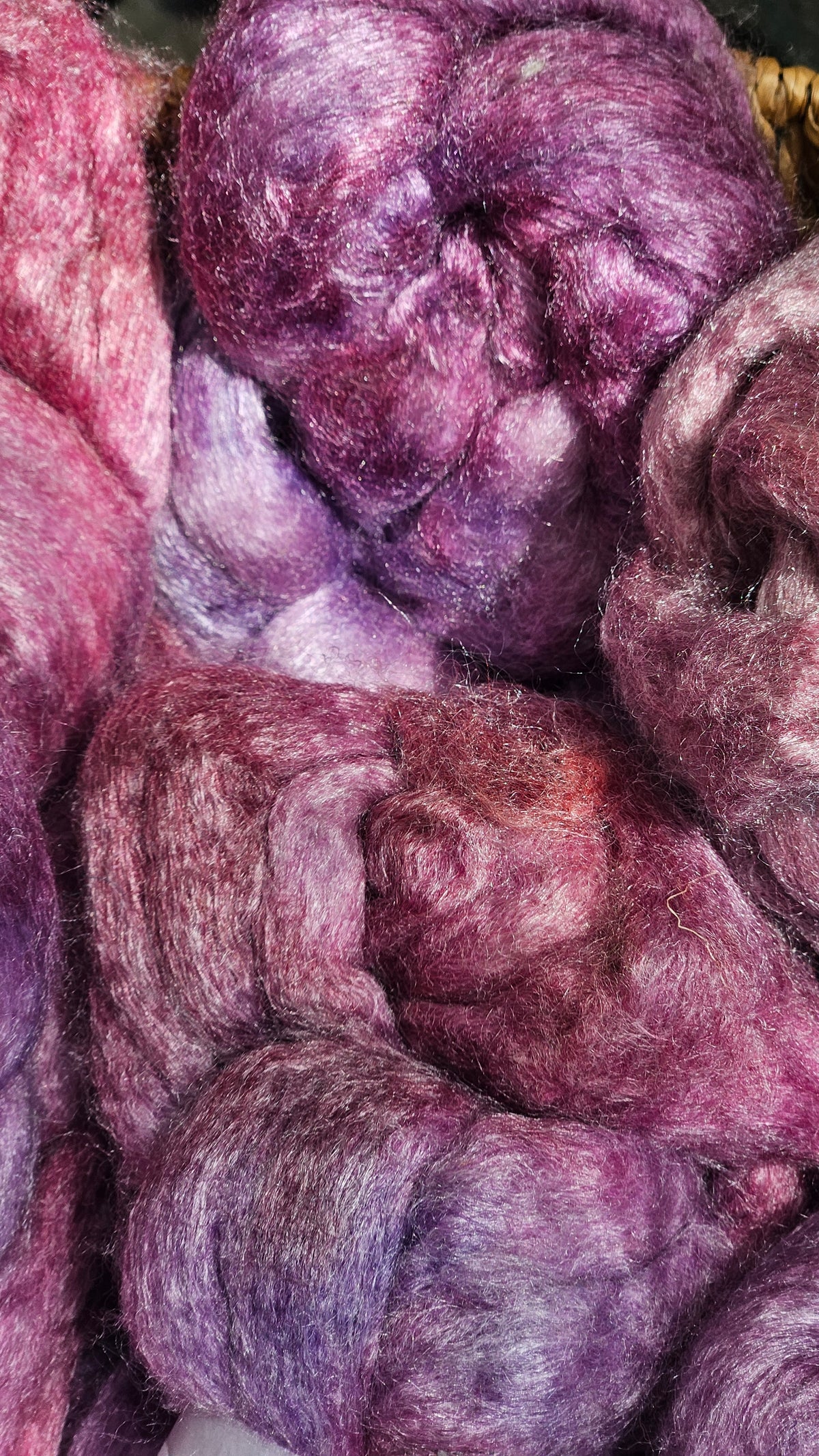 Lupine Pearl - wool bamboo roving for felting and blending - 2 ounces | 57 grams