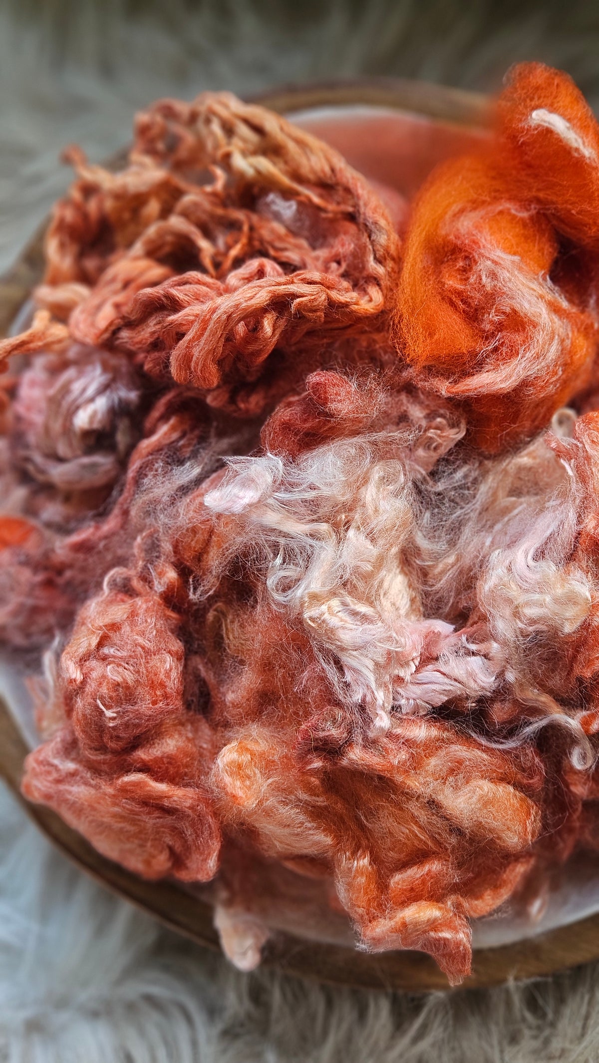 Rum Punch - hand-dyed fine wool and silky bamboo mill ends - 5 oz |  142 g