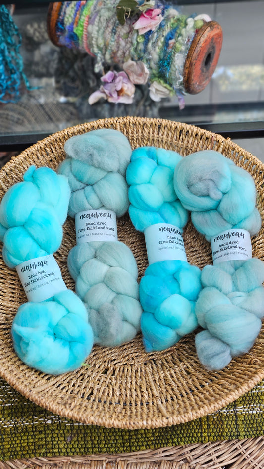 Everglades - hand dyed fine wool roving for felting and blending - 2 ounces | 57 grams