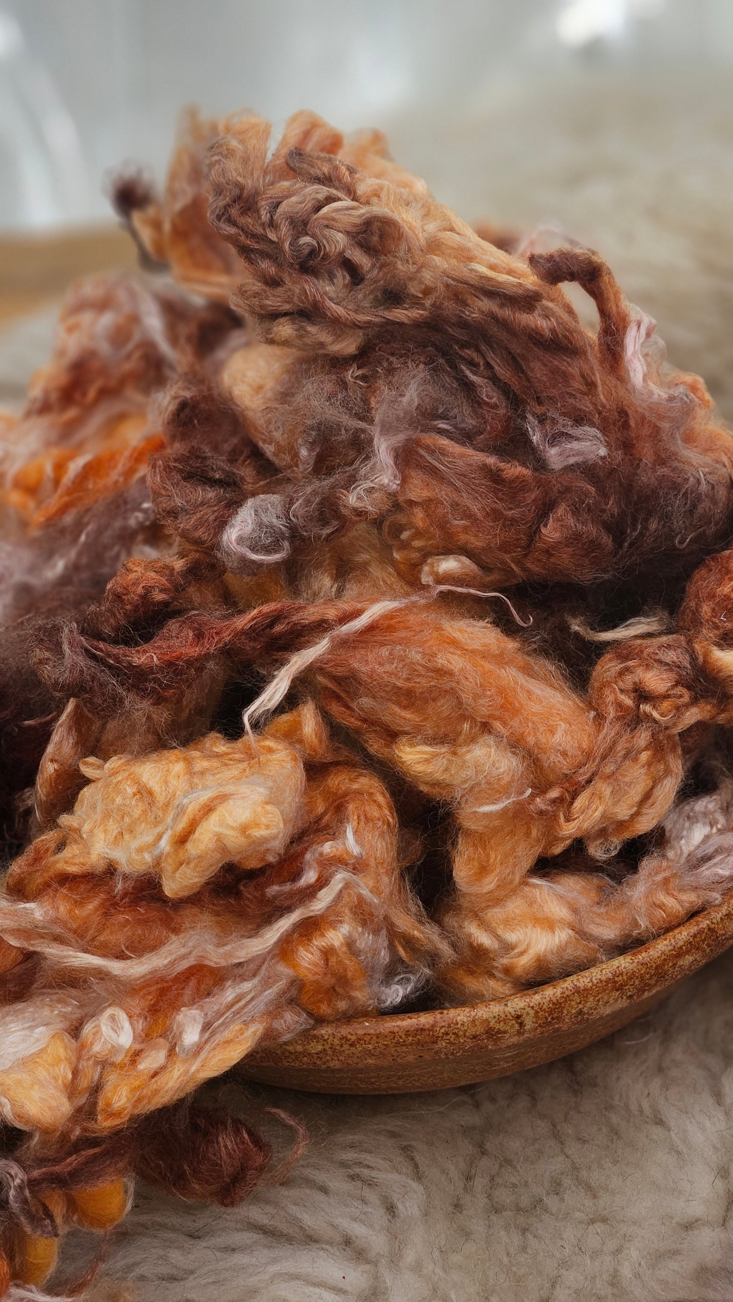 CARAMEL - hand-dyed extra fine wool and silky bamboo dense cloud recycled mill ends - 5 oz |  142 g