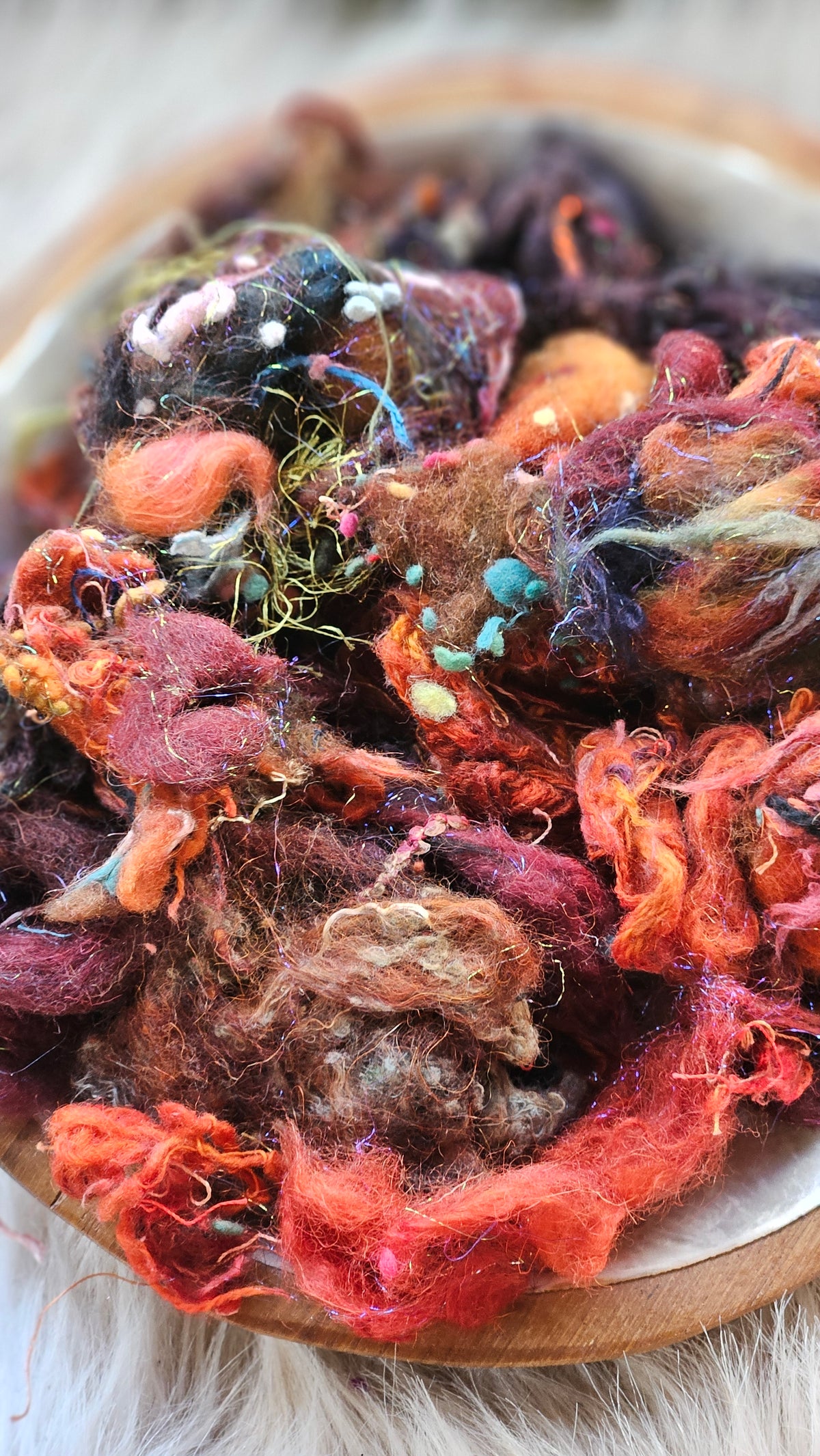 End of the World - hand-dyed wool alpaca bamboo texture blend - 4 ounces | 114 grams