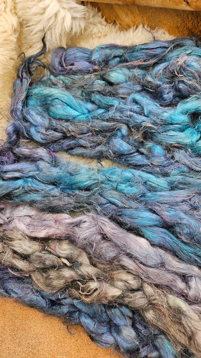 EXCALIBUR - rare hand-dyed hemp top for carding into art batts - 2 ounces | 57 grams