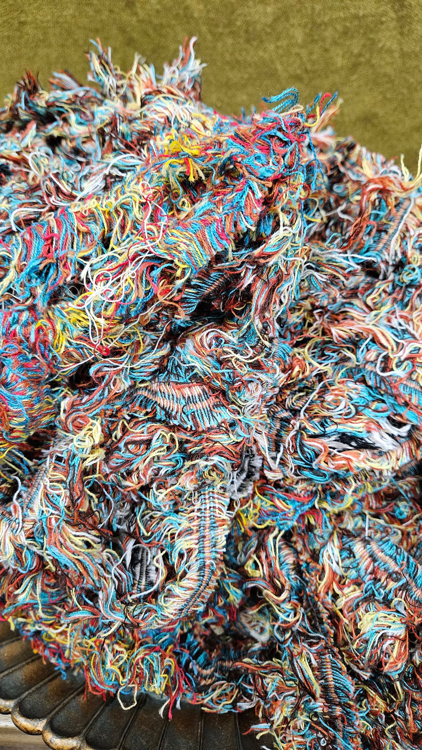 MIDCENTURY - shaggy fringe ribbon for tapestry weaving and fiber art - 3.3 POUNDS