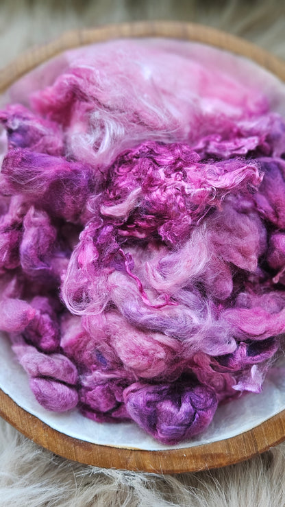 Mixed Berry - wool & bamboo blend for spinning & felting - 5 oz |  142 g