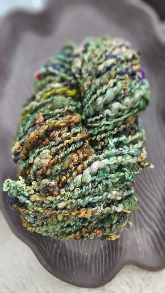 LAUREL VEIL - Bulky Handspun Art Yarn XL Skein - 60 yards | 6.8 ounces | 193 grams