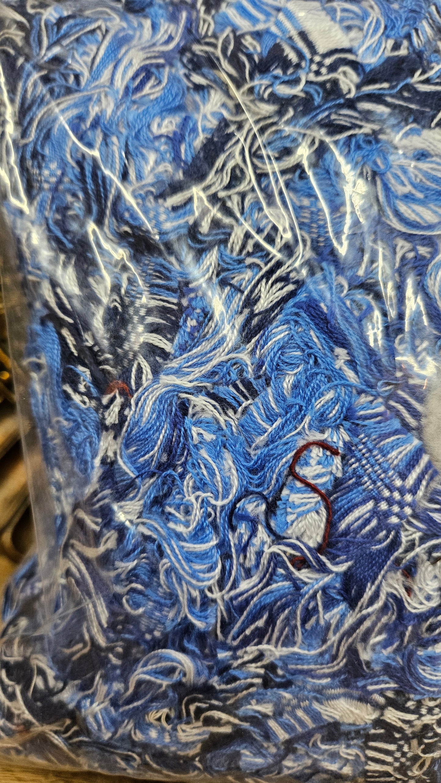 DEEP SKY - shaggy fringe ribbon for tapestry weaving and fiber art - SKY004 (.8 lb)