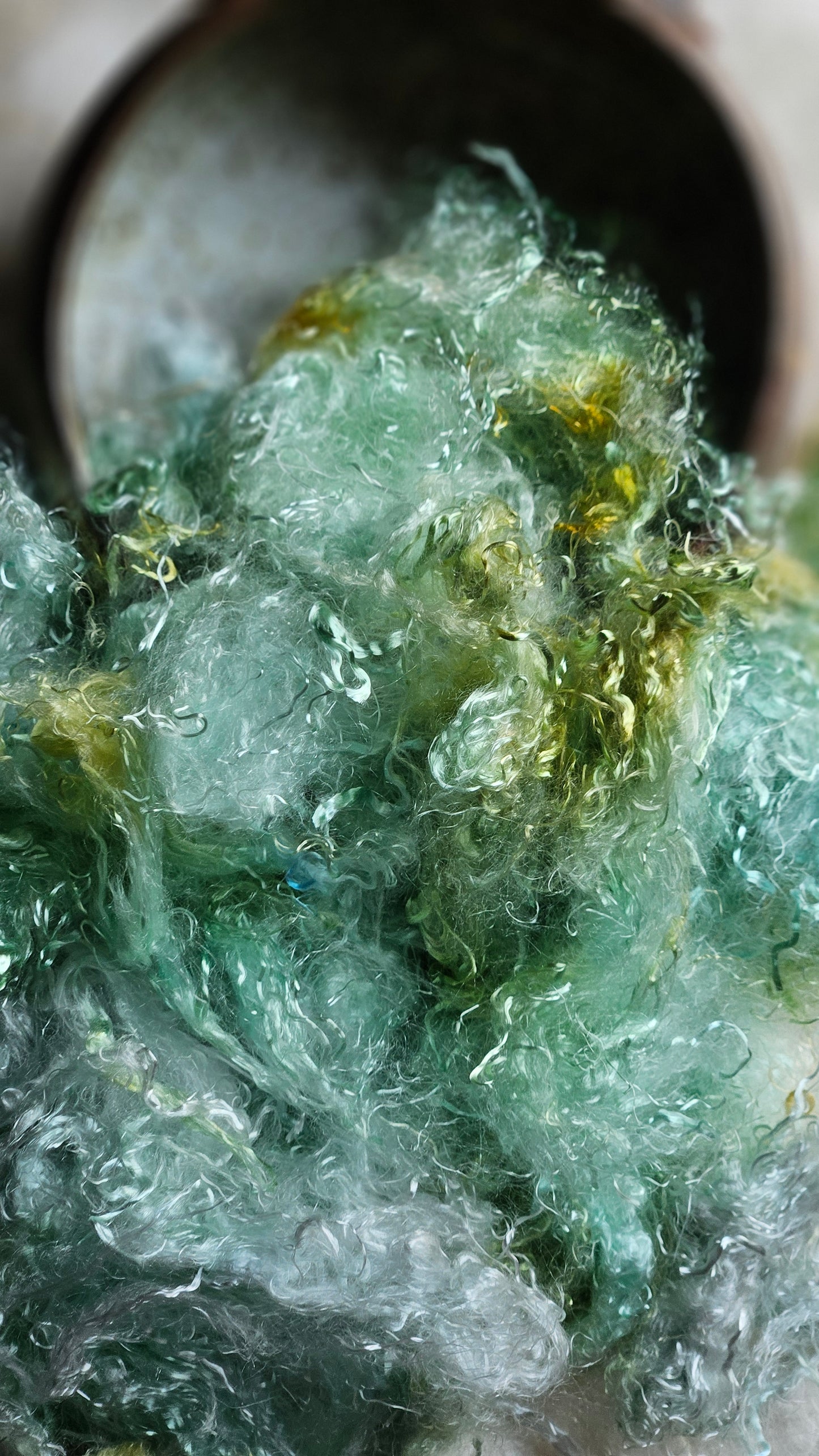 SERAPHINITE - hand-dyed eucalyptus crimp faux-silk for art yarn embellishing, fiber blending, felting, and papermaking - 2 oz | 57 g